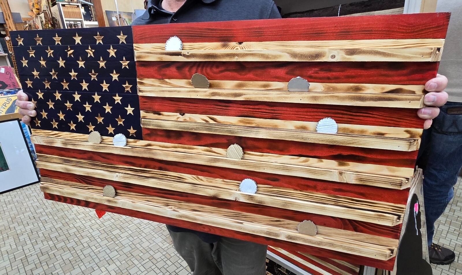 American Flag Challenge Coin Holder large 36