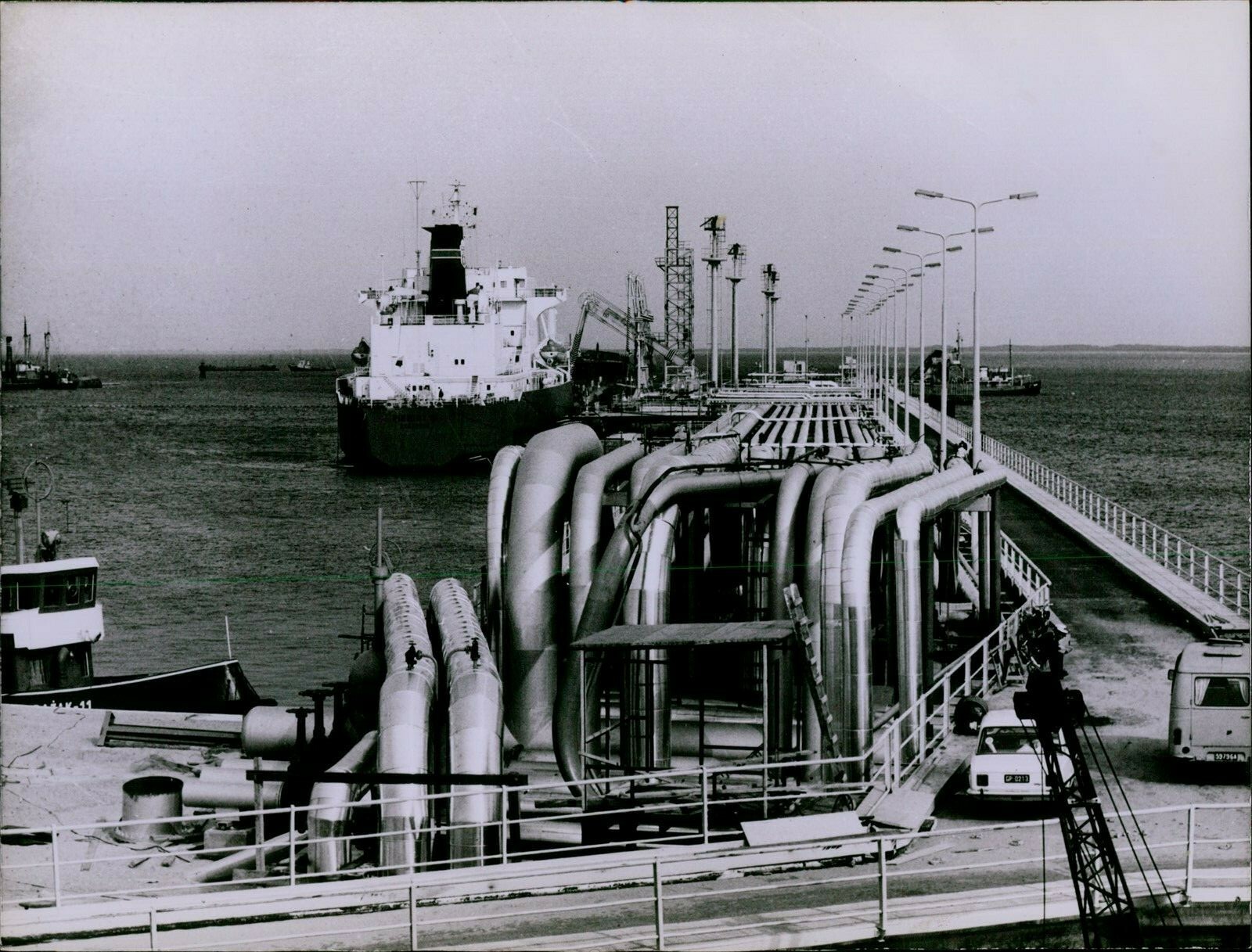 LG754 1978 Orig Photo PORT NORTH Polish Oil Terminal Baltic Sea Tanker Industry