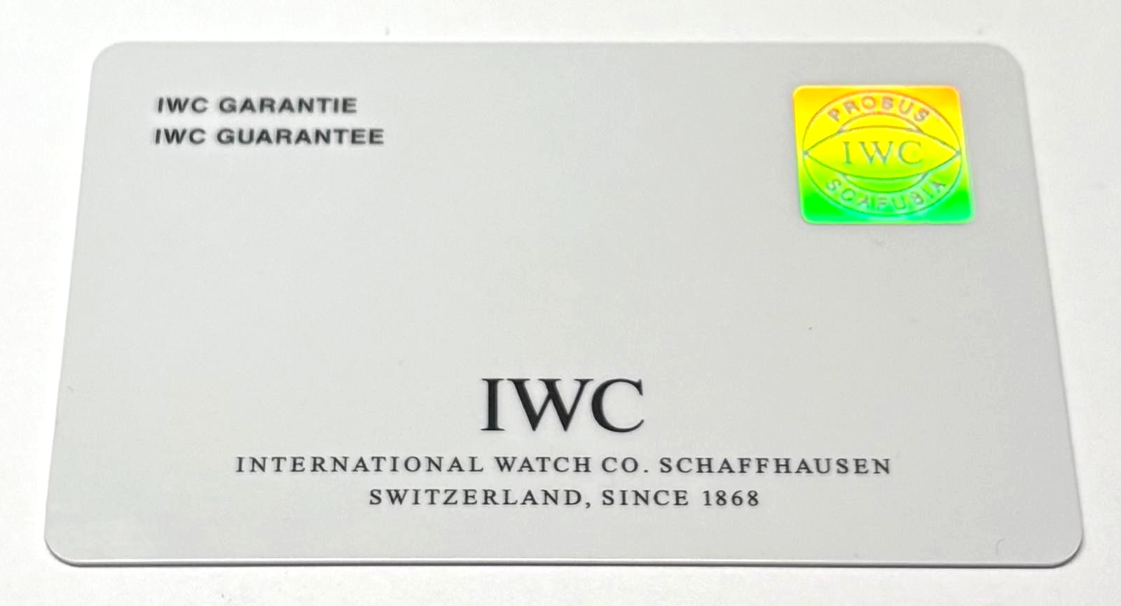 IWC IW378302 Portofino Warranty Certificate Guarantee 3 Serial Cert Authentic