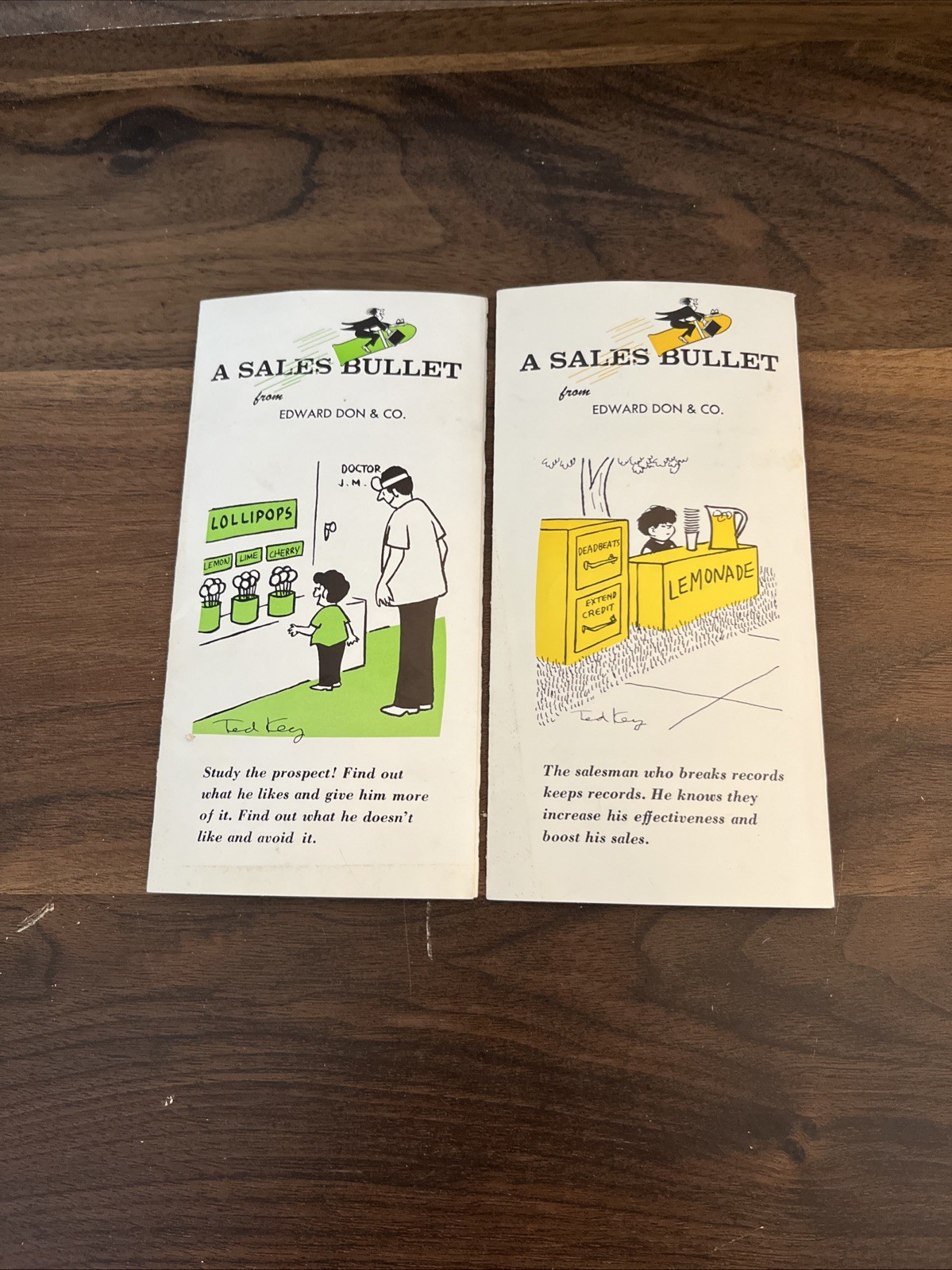 VINTAGE BROCHURES -A SALES BULLET FROM EDWARD DON & CO. 1972 USA