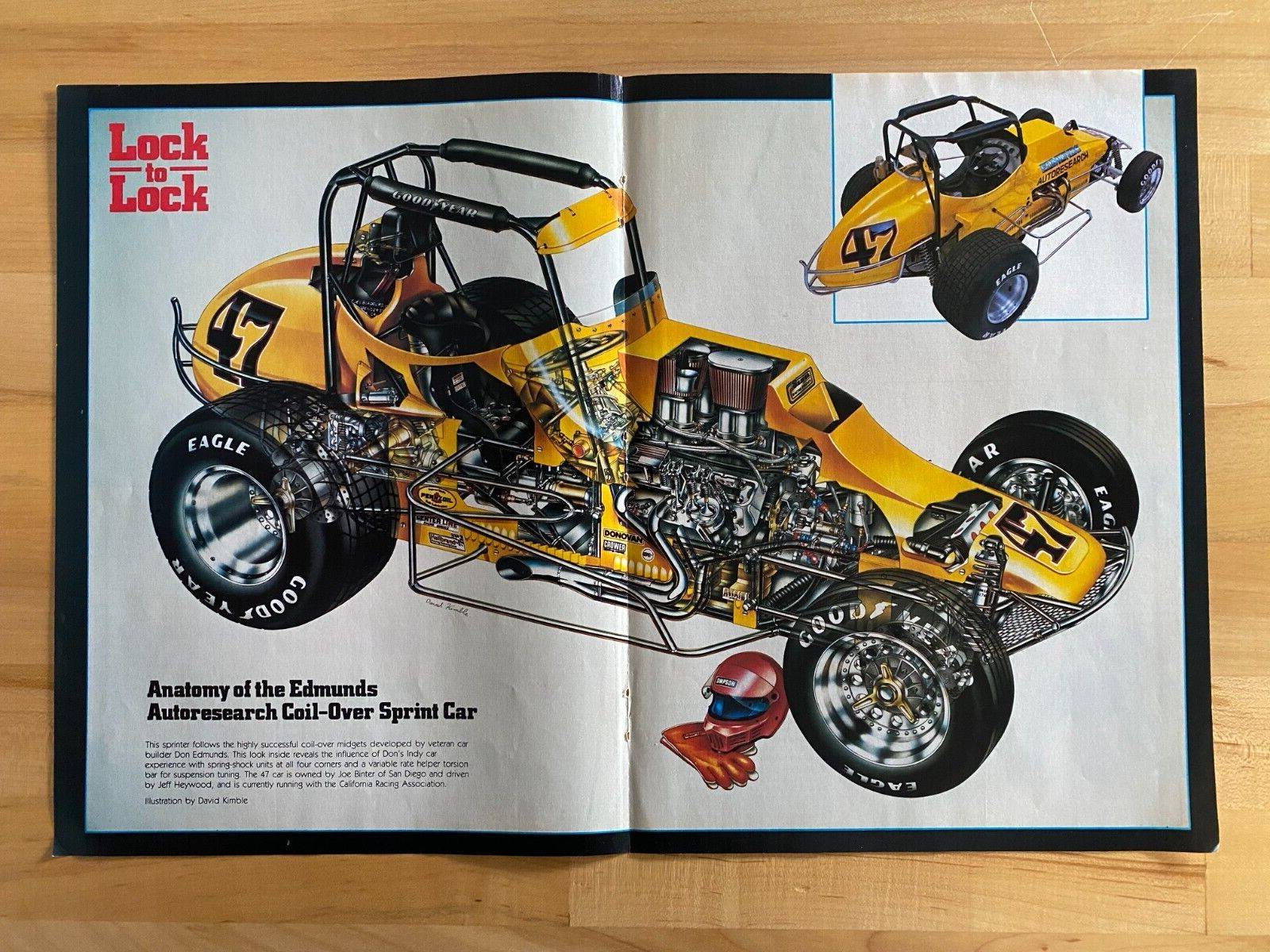 1982 Print Article Sprint Car LOCK TO LOCK Edmunds Coil Over