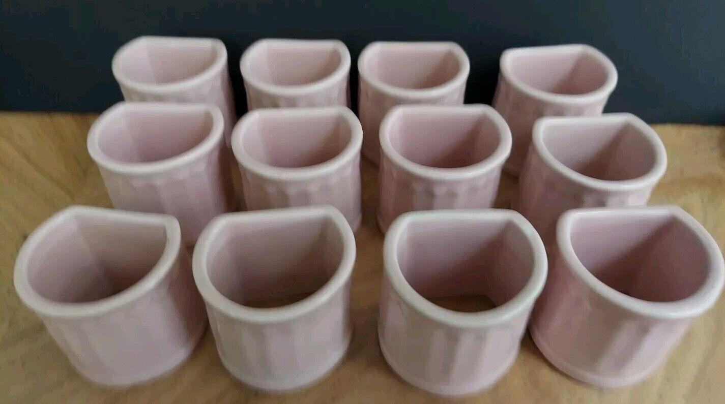 Coventry Pink Ceramic Napkin Rings Set Of 12    1 3/4\
