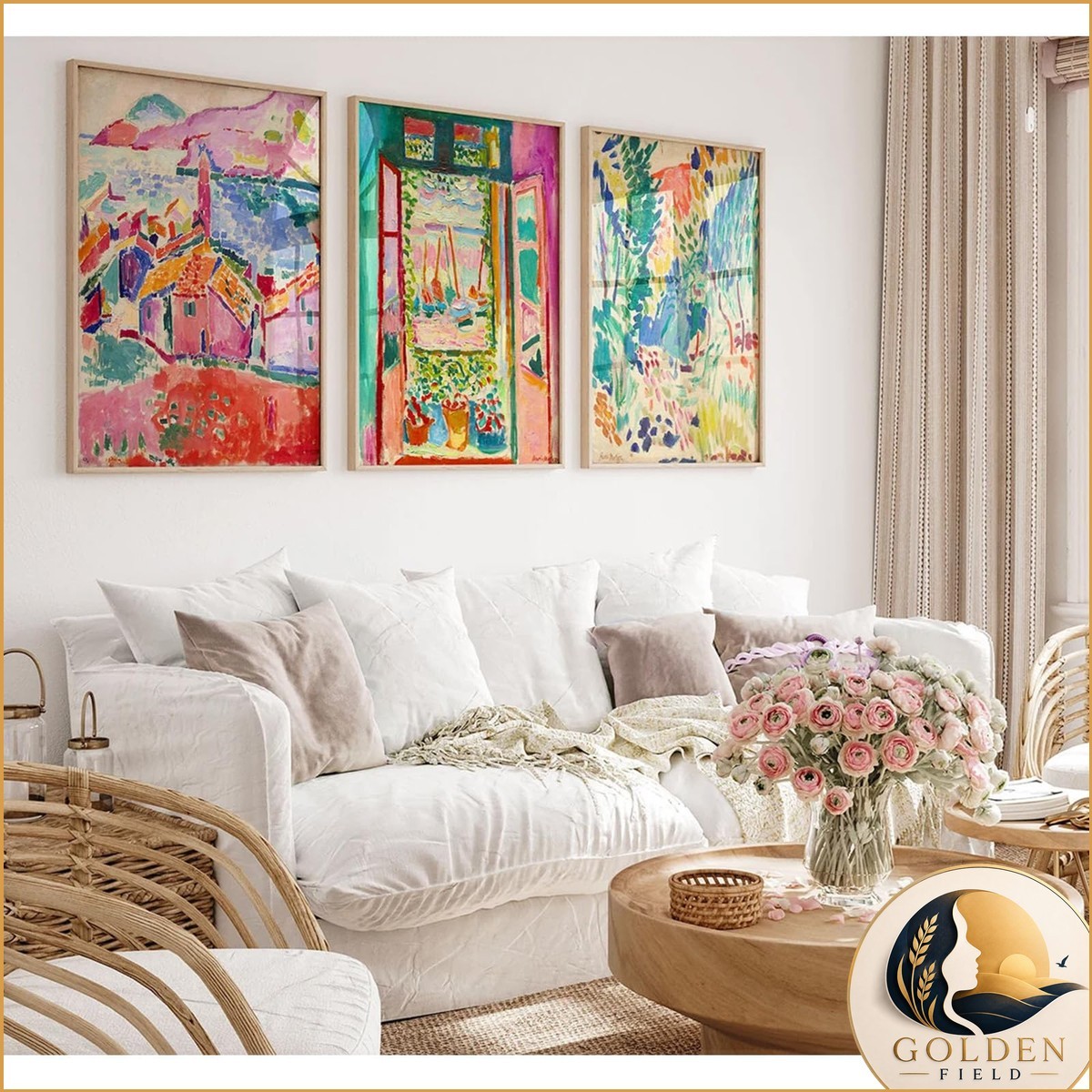Pennclys Henri Matisse Prints - D 24x36 Set of 3 for Bedroom Living Room Pennclys Henri Matisse Prints - D 24x36 Set of 3 for Bedroom Living Room