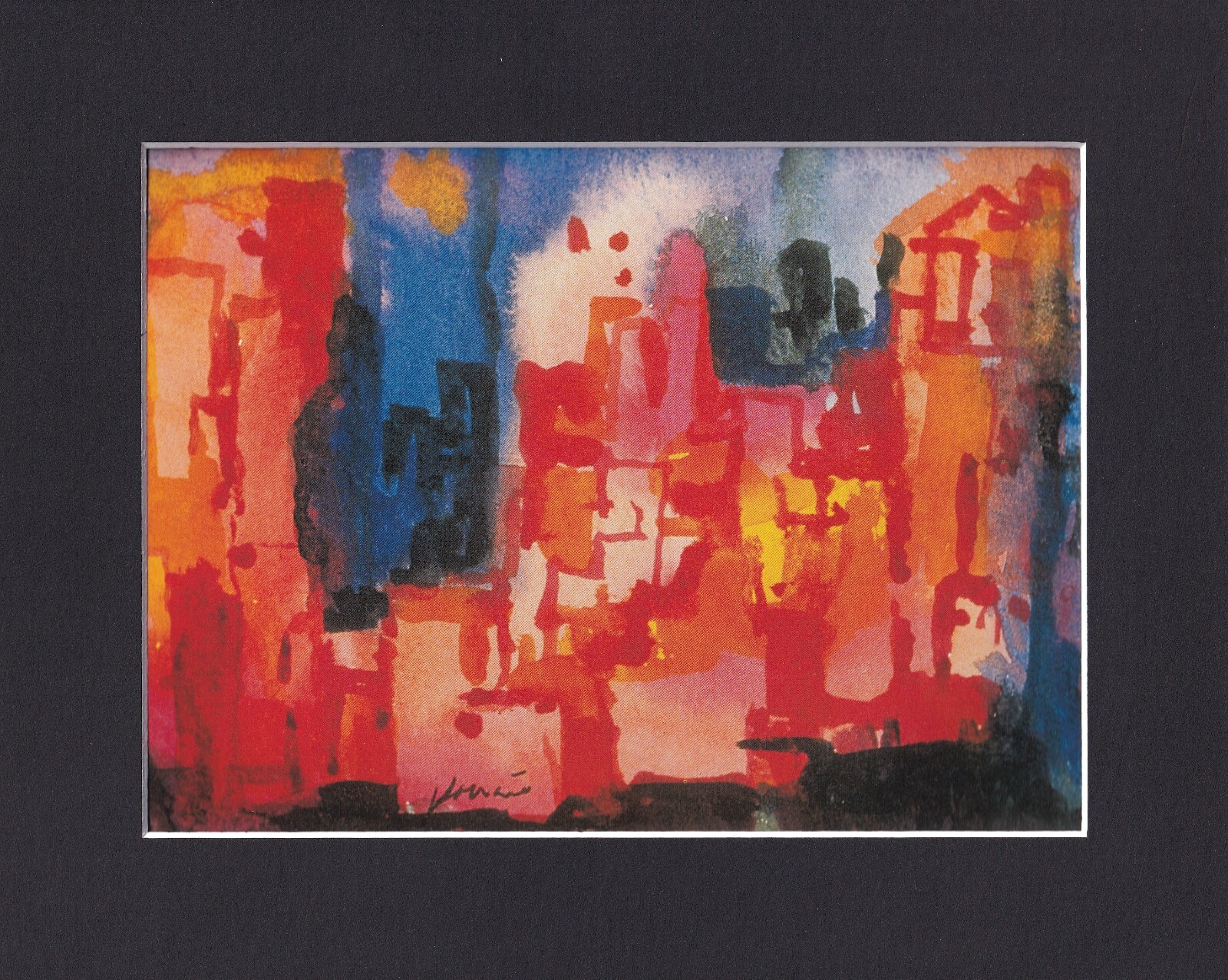 8X10 Matted Print Art Picture Grateful Dead\'s Jerry Garcia: New York At Night,
