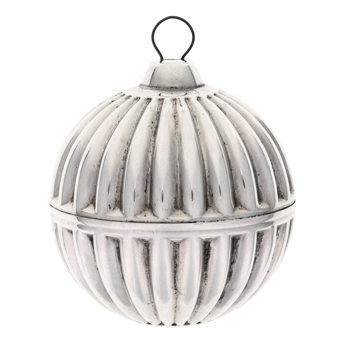 Vintage Towle Silversmiths Sterling Silver Fluted Ball Christmas Ornament 1985