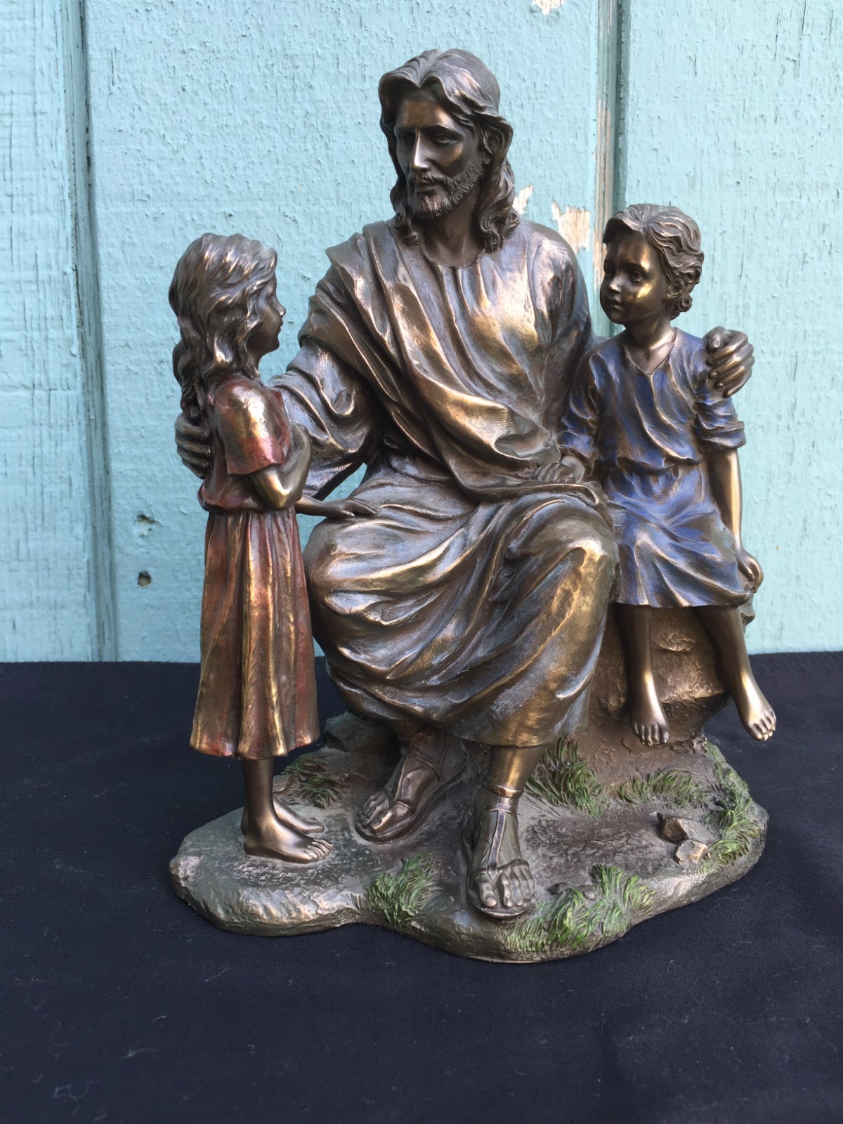 Christ with Children Bronze Religious Statue by Veronese 8 Christ with Children Bronze Religious Statue by Veronese 8