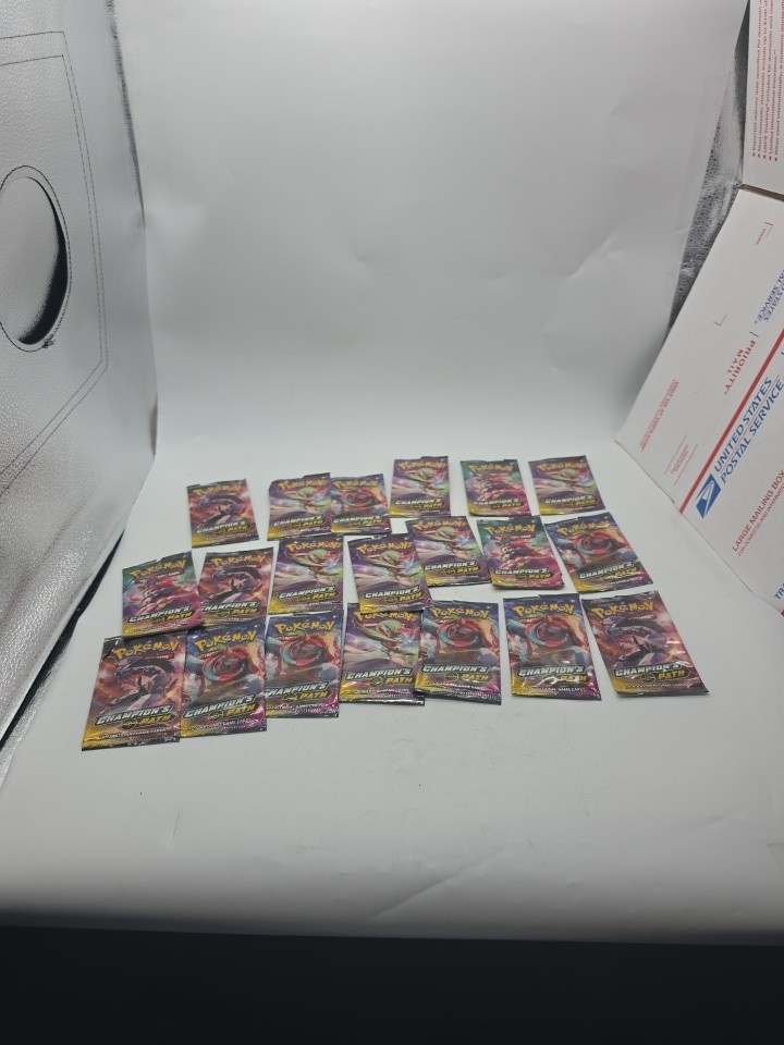 20 Champion's Path Pokemon Empty Booster Packs EMPTY, No Cards Wrapper Only