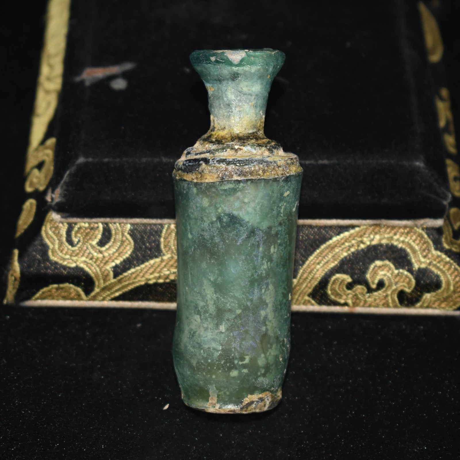 Genuine Ancient Roman Glass Bottle Container Circa 1st Century AD