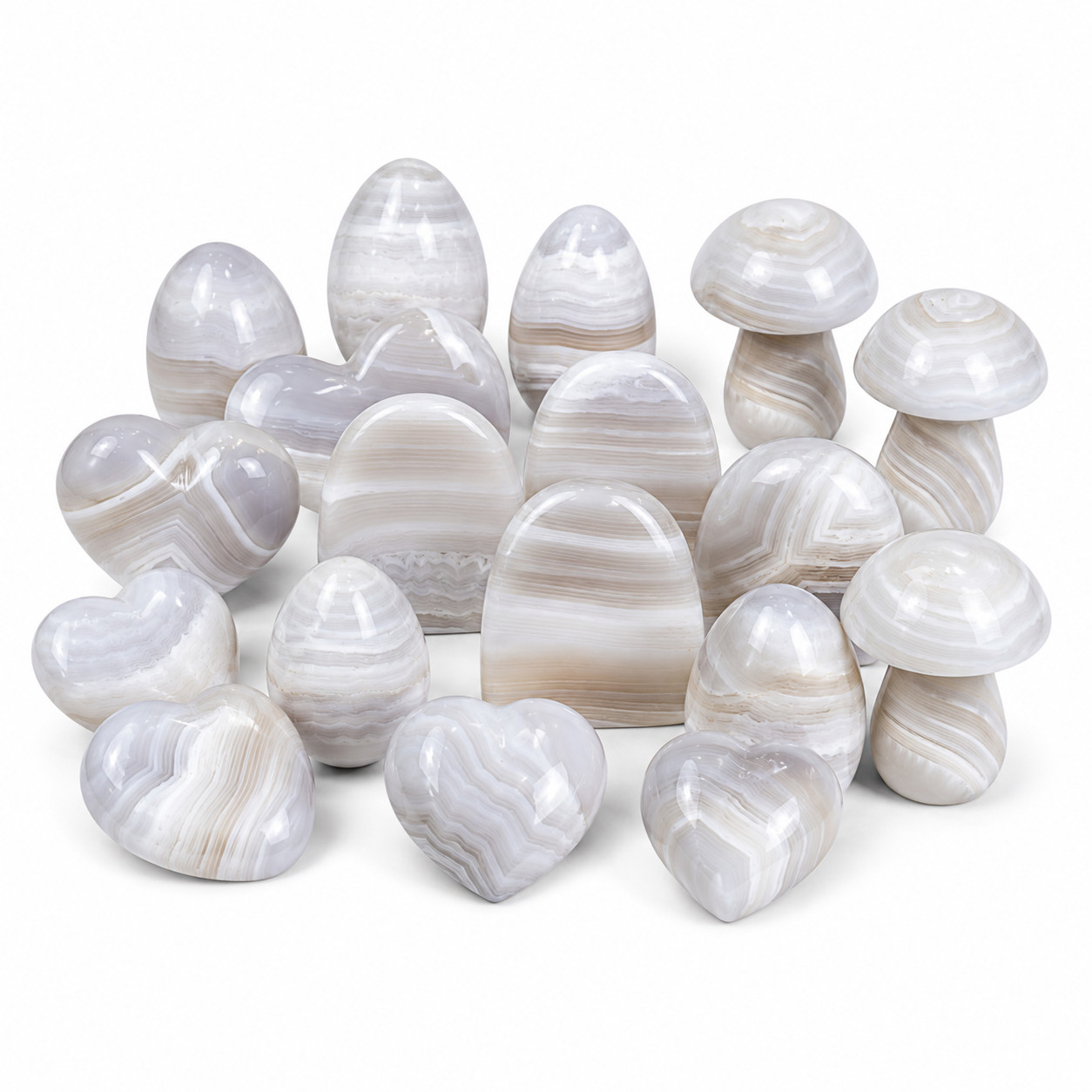 5KG (11 lb) Mixed Agate Carving & Freeform Lot