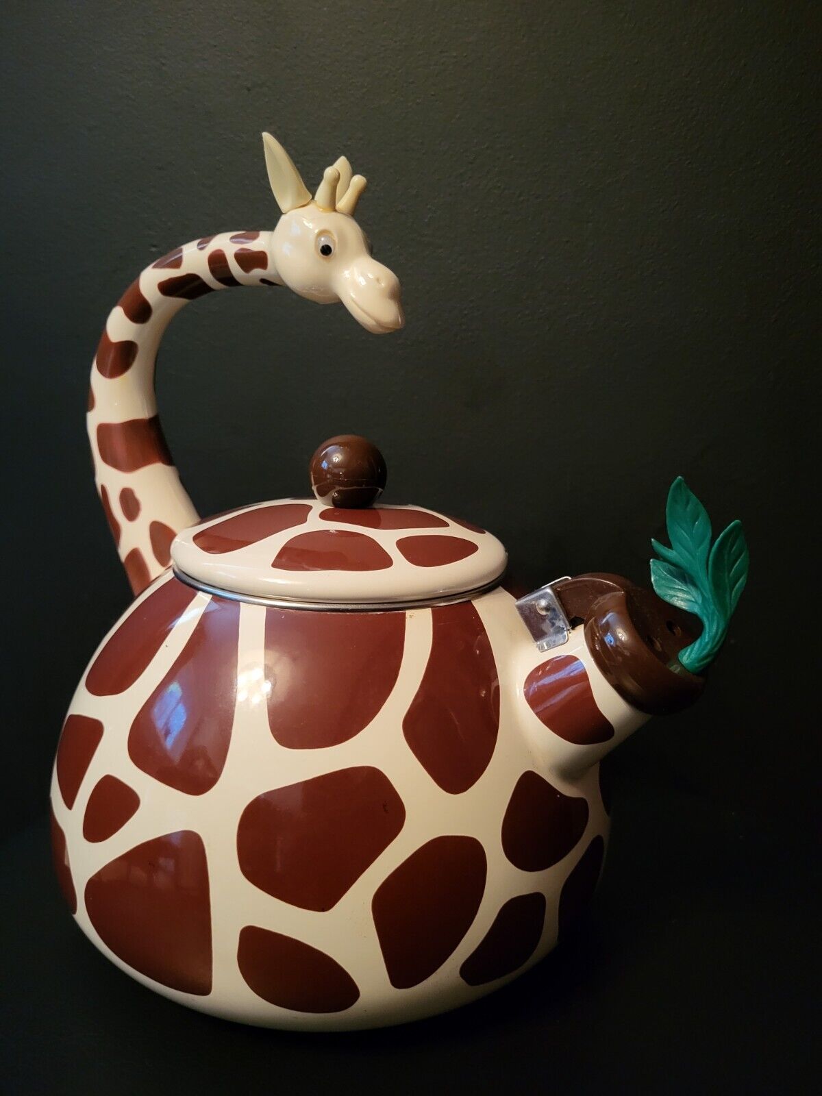 Supreme Housewares Giraffe Whistling  Enamel On Steel Teapot Tea Kettle