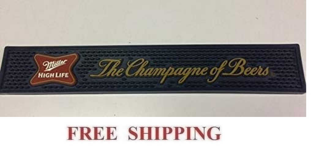 MILLER HIGH LIFE LOGO BEER BAR MAT RUNNER NEW