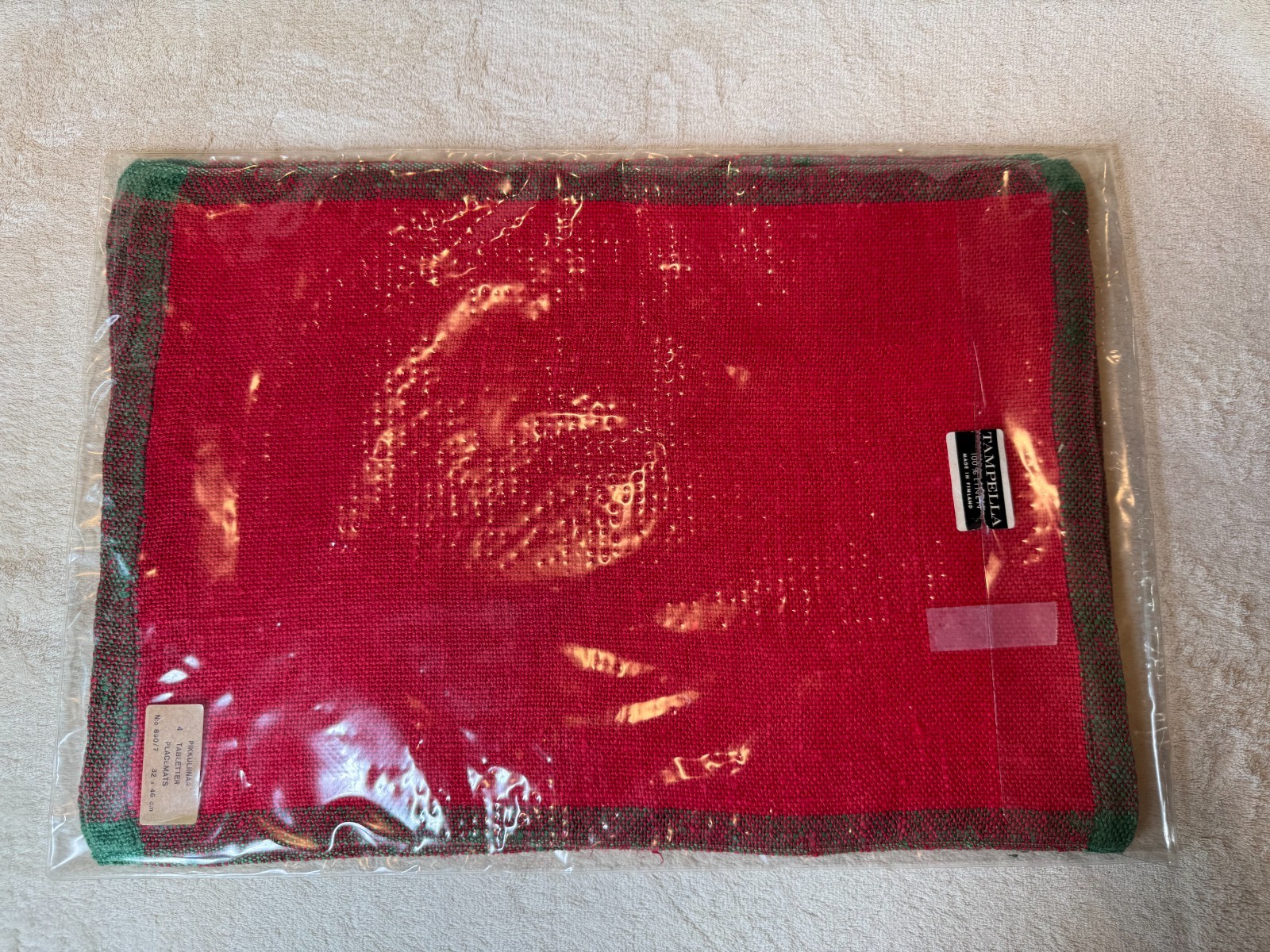 Danish Modern Lena Rewell for Tampella Finland 100% Linen 4 Placemats 1970s