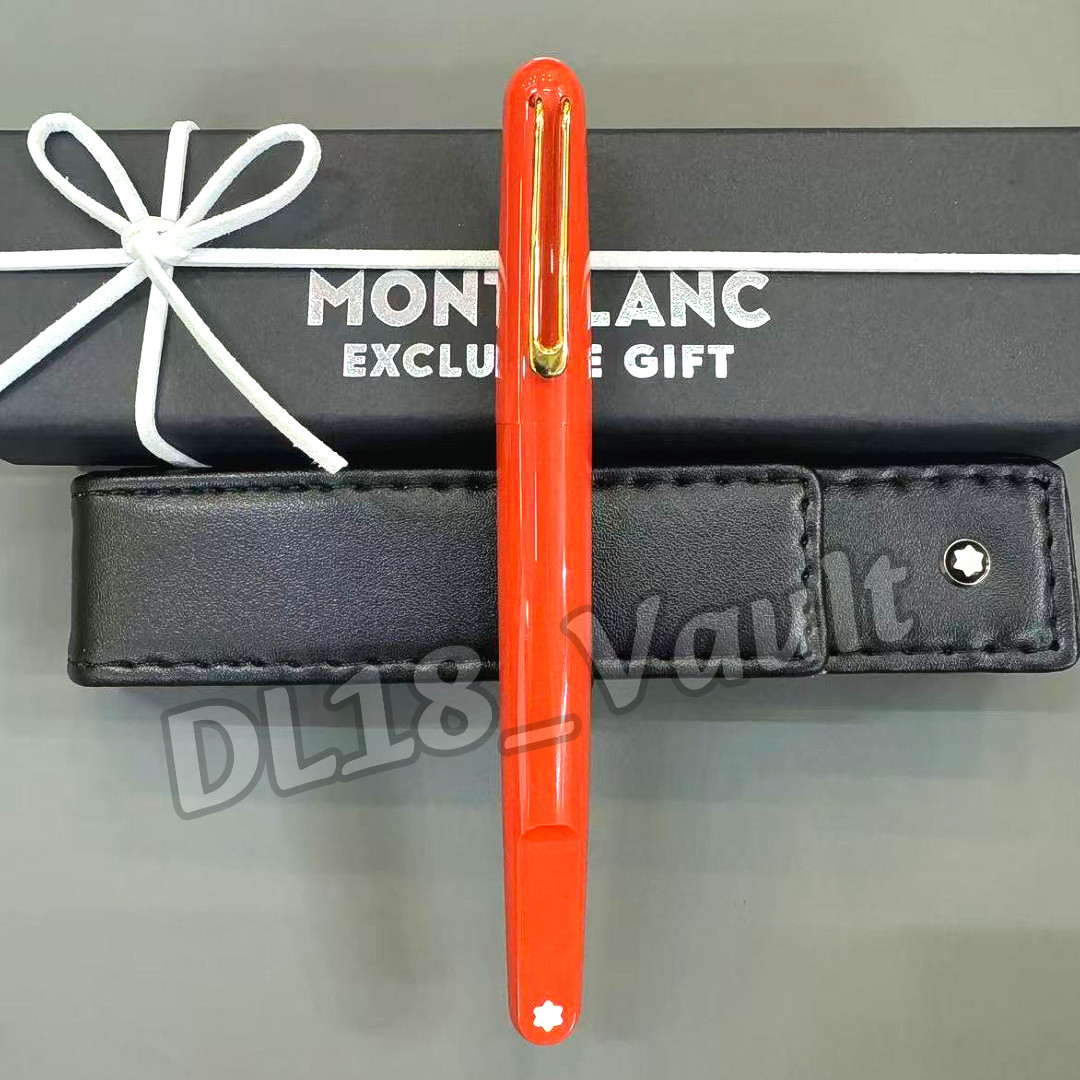 MONTBLANC M by Marc Newson Orange Fountain Pen Gold Tone Luxury w/ Case & Box