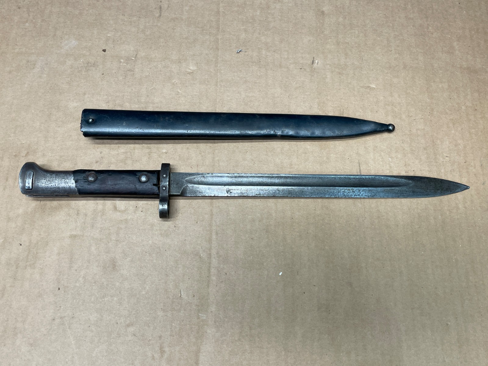 WWII CSZ Czechoslovakia Czech Bayonet Fighting Knife With Scabbard WWII CSZ Czechoslovakia Czech Bayonet Fighting Knife With Scabbard