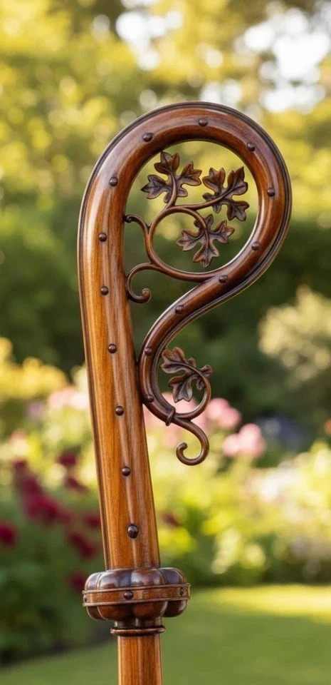 Wood CROZIER Polish Staff Crosier Bishop Quality Craftsmanship, 70\