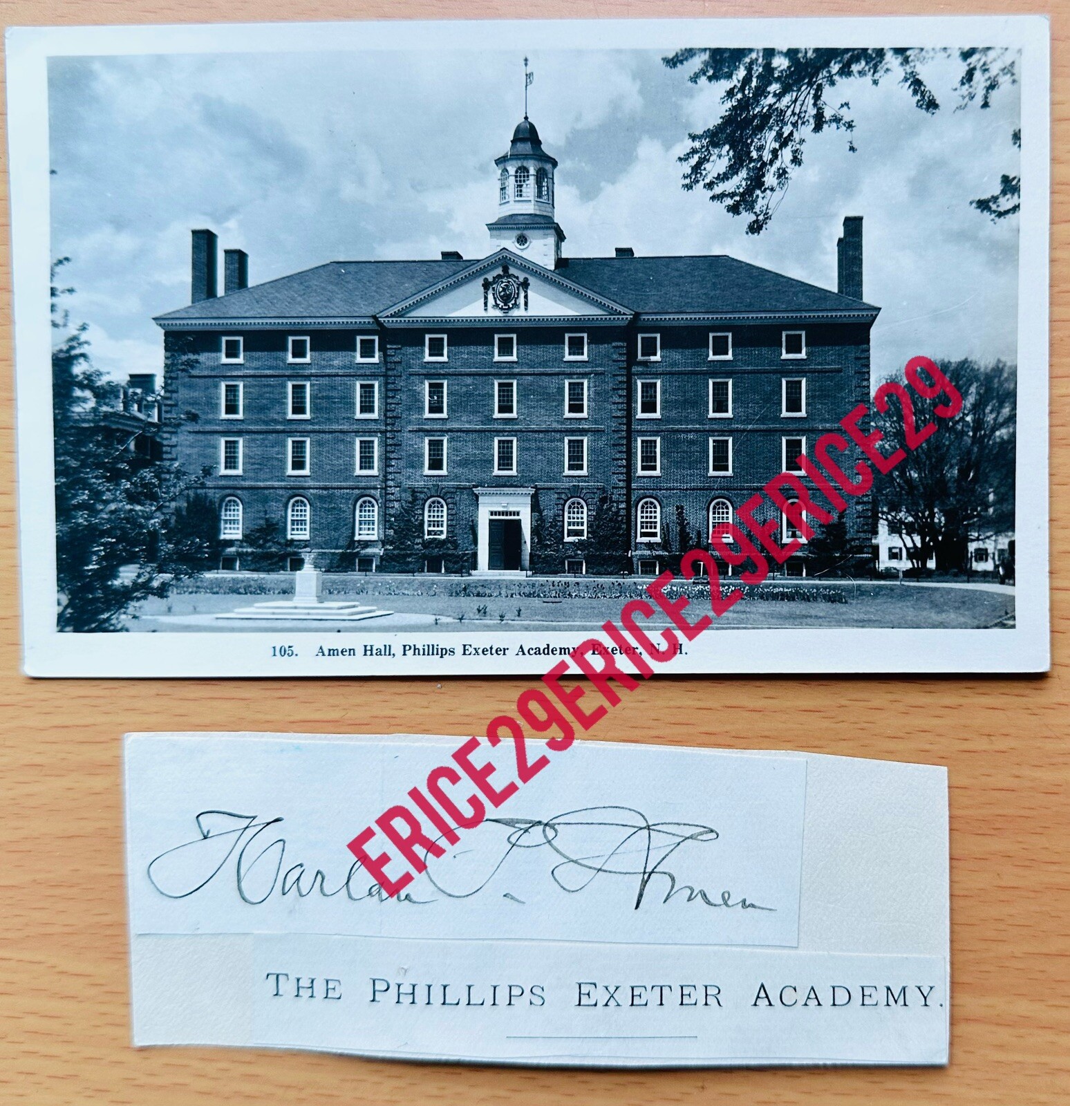 Harlan P. Amen SIGNATURE Principal 1895–1913 Phillips Exeter Academy “Amen Hall”