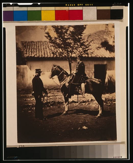 Photo:Omar Pacha Colonel Simmons Ottoman Army Headquarters 1855 Horsemen