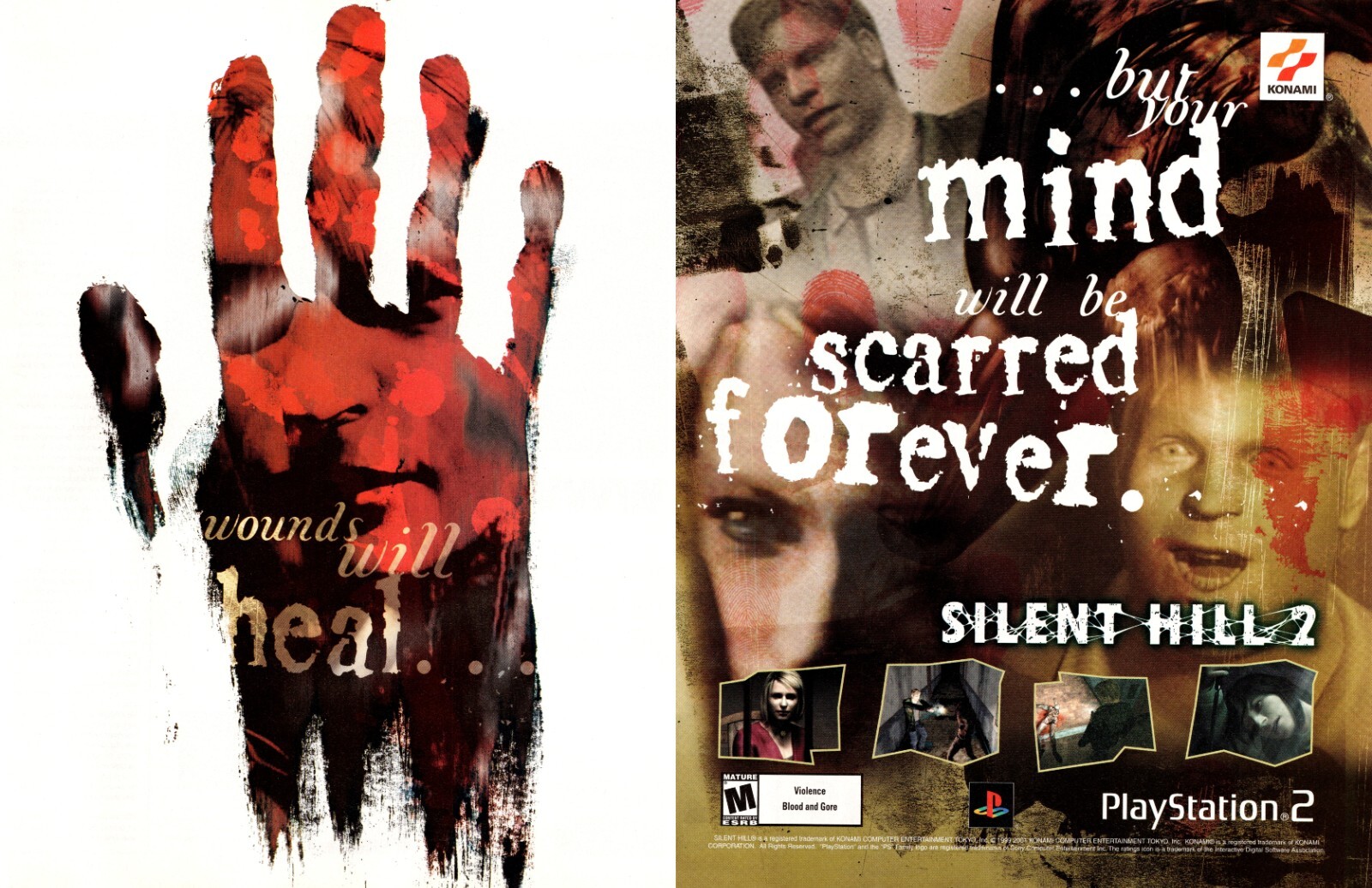 Vintage Print Ad 2001 Silent Hill 2 PS2 PlayStation 2 Horror Original Promo Art