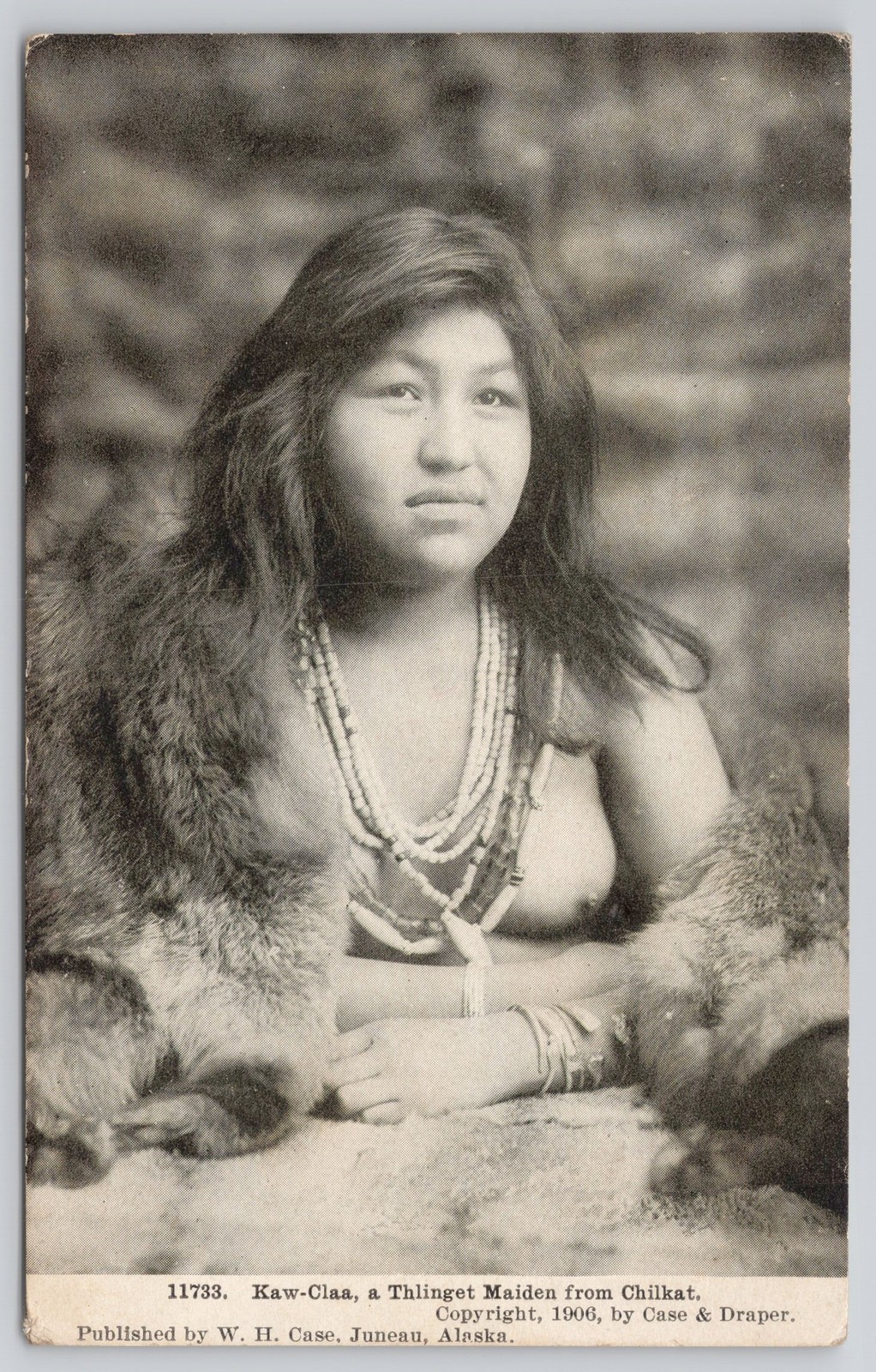 Kaw-Claa Tlingit Maiden Chilkat Alaska 1906 Case & Draper Postcard