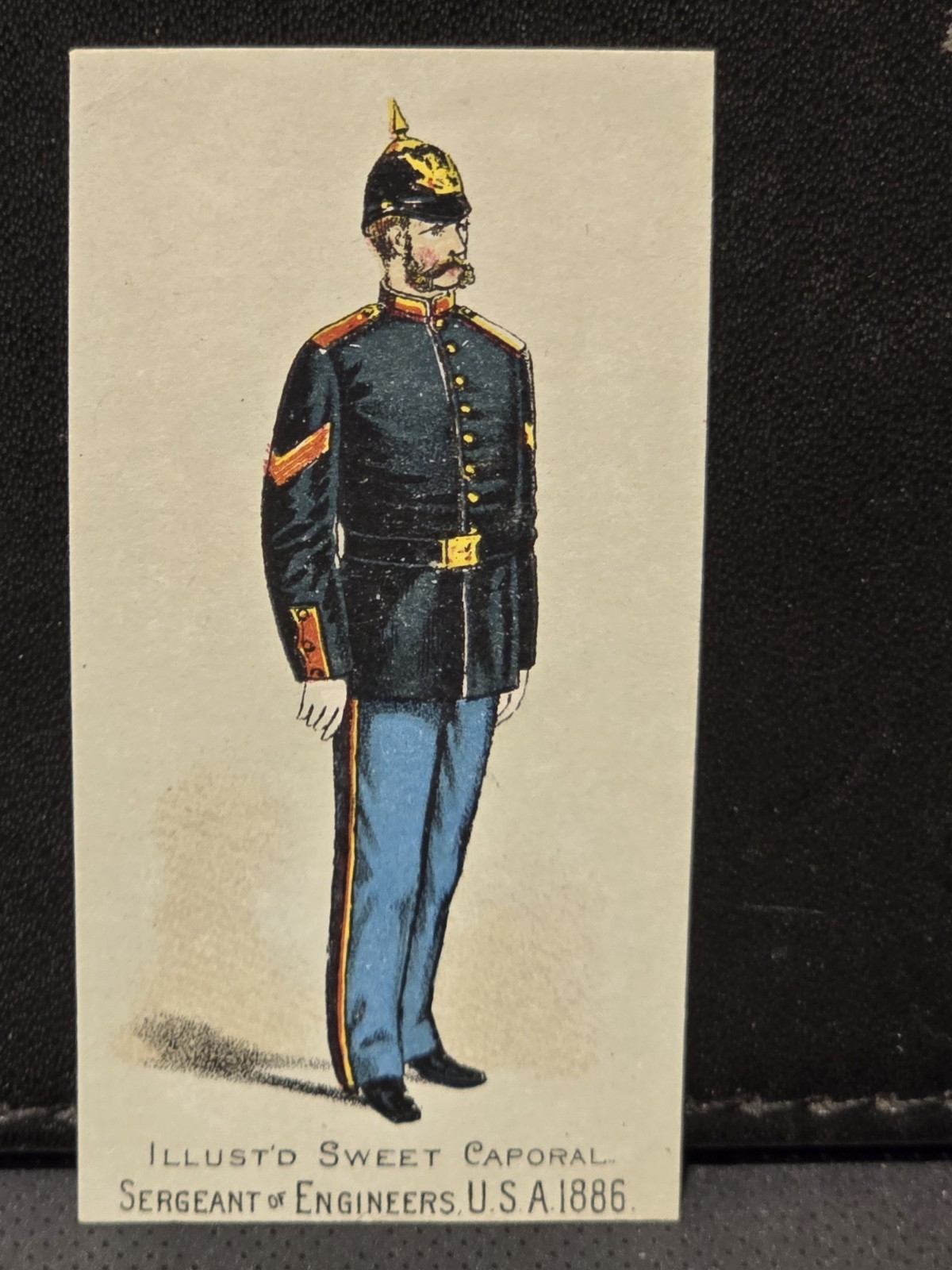 1886 KINNEY N224, #58, SERIES-G, SERGEANT OF ENGINEERS, USA 1886