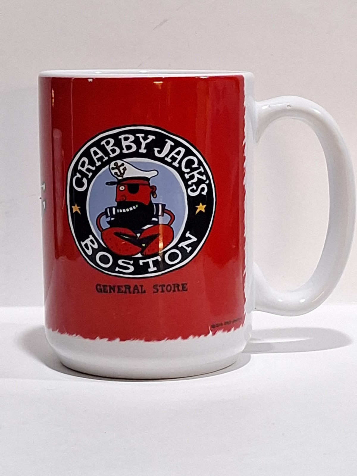 Vintage Crabby Jack\'s Boston General Store Coffee Mug Red Sailor Pirate Crab