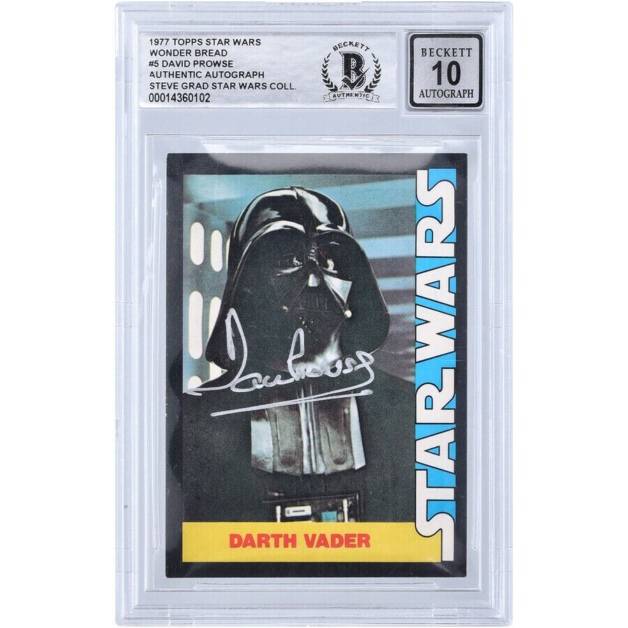 1977 Topps Star Wars Wonder Bread Darth Vader #5 David Prowse Authentic Auto 10