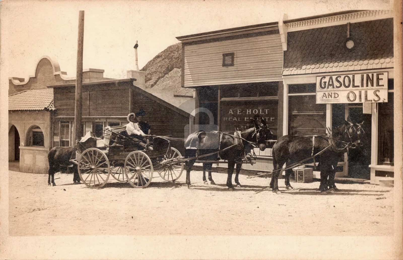 Street View Rhyolite Nevada Mining Ghost Town c1905 RPPC Photo Postcard COPY