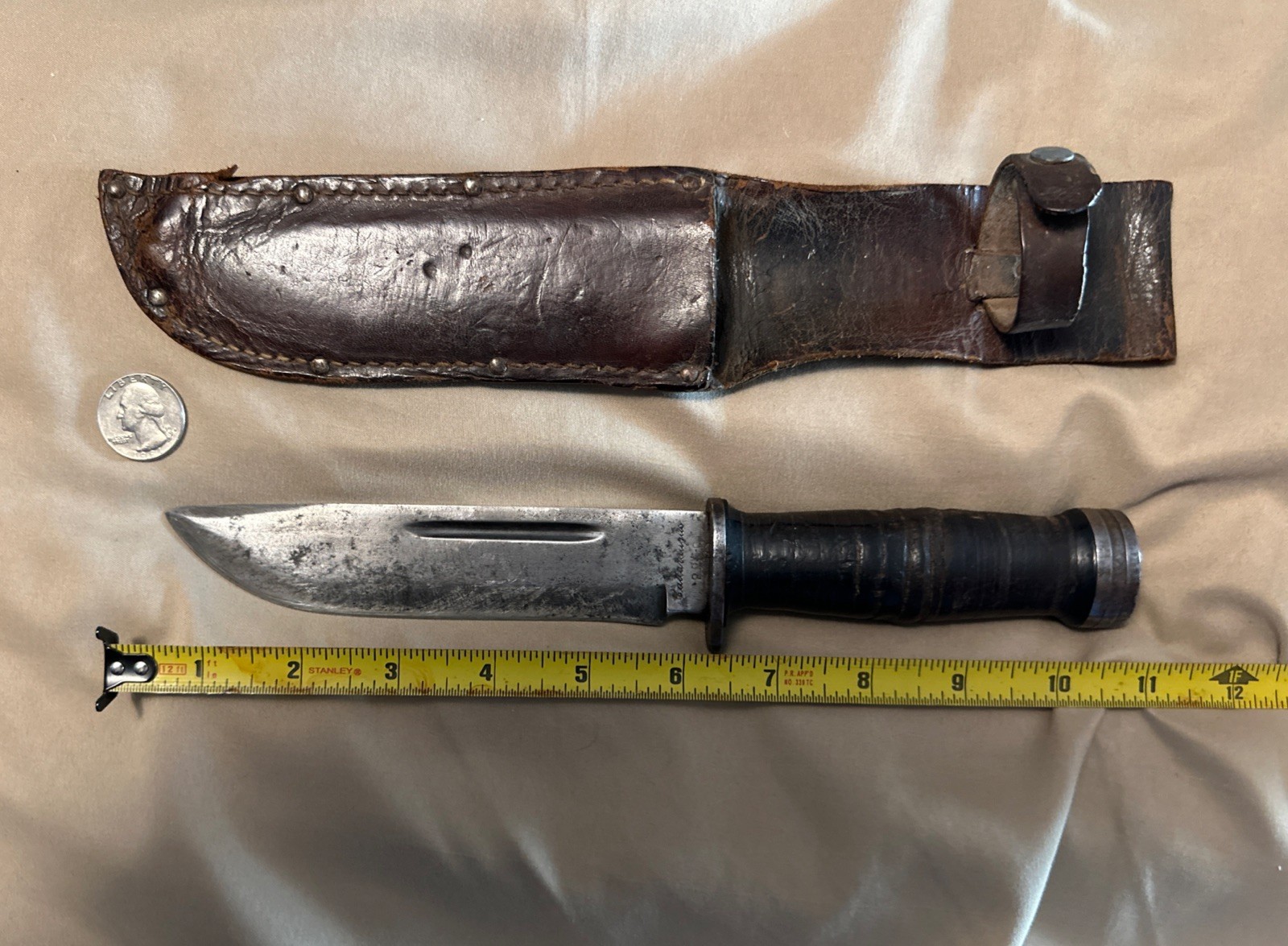 Cattaraugus 225Q WW2 Military Fighting Knife, Sheath, Vintage 1939-1945 War, Go Cattaraugus 225Q WW2 Military Fighting Knife, Sheath, Vintage 1939-1945 War, Go