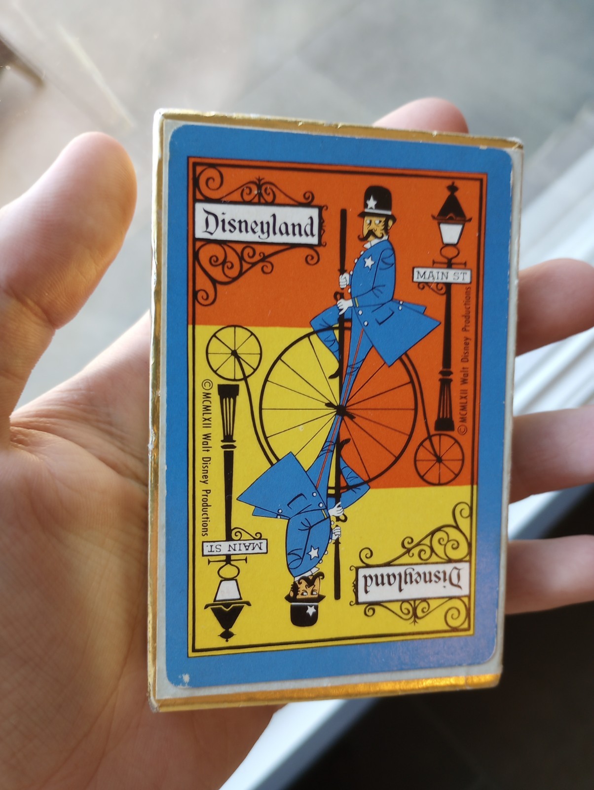 Vintage 1960\'s Disneyland Main Street Policeman Playing Cards Sealed Deck Box