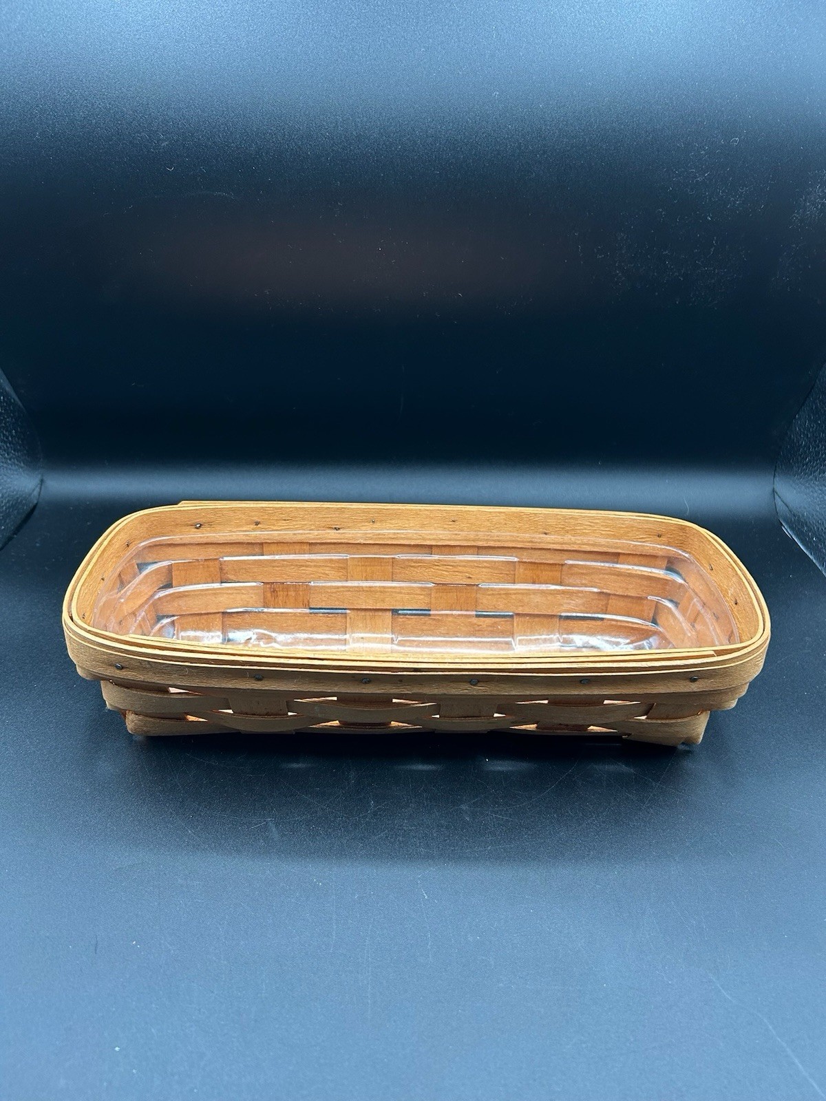 Longaberger 1995 Bread Cracker Basket & Protector Handwoven