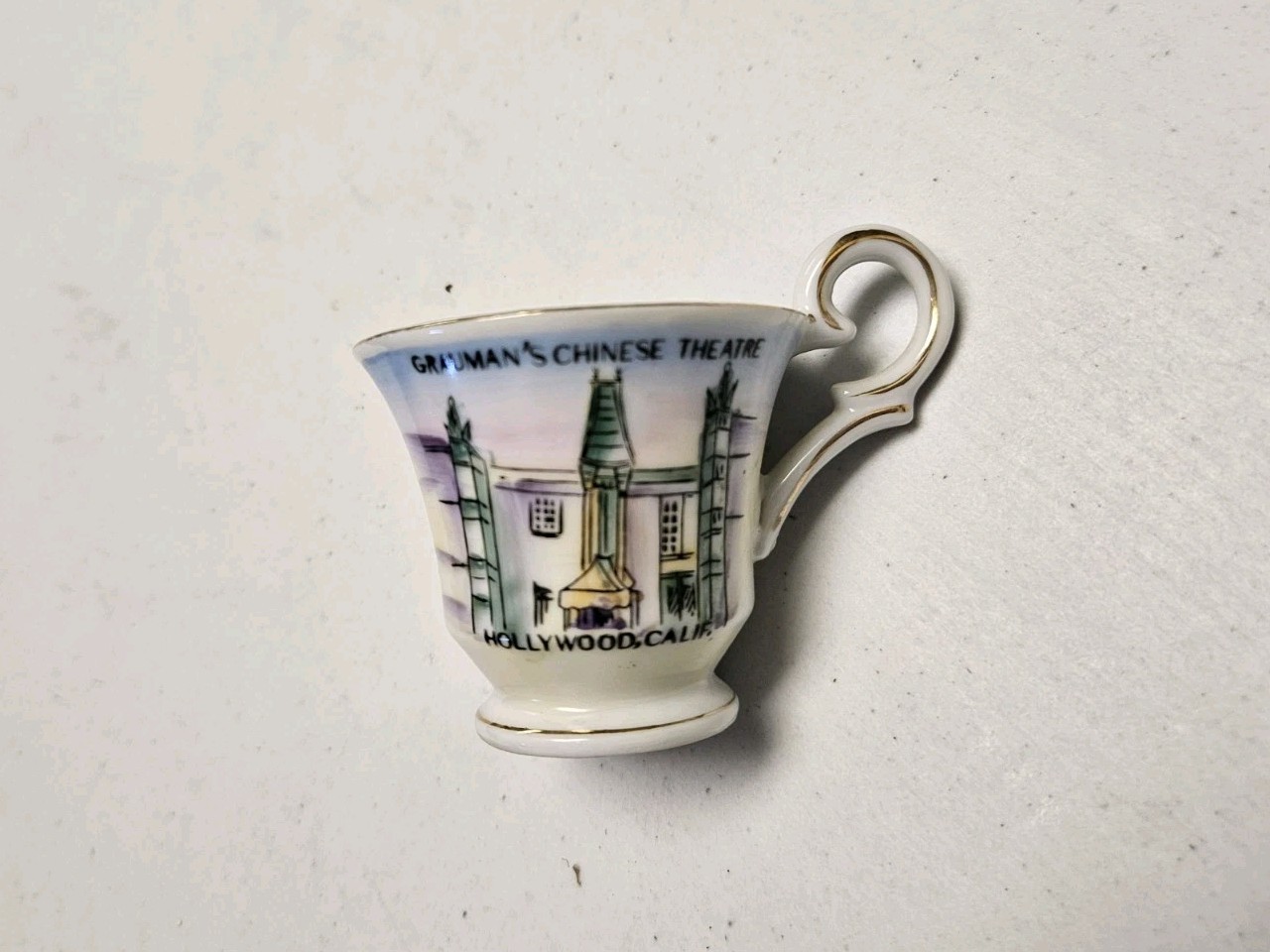 Vintage Souvenir Teacup, Grauman’s Chinese Theatre Hollywood CA, Bradley Japan