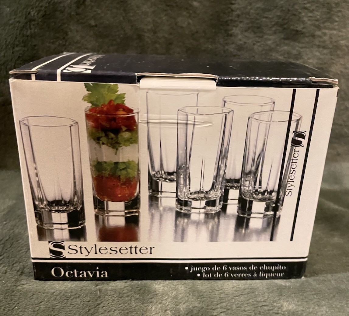 Shot Glass/Dessert Cups New Set of 6: Stylesetter Octavia Clear 2oz 3 3/8\ Shot Glass/Dessert Cups New Set of 6: Stylesetter Octavia Clear 2oz 3 3/8\