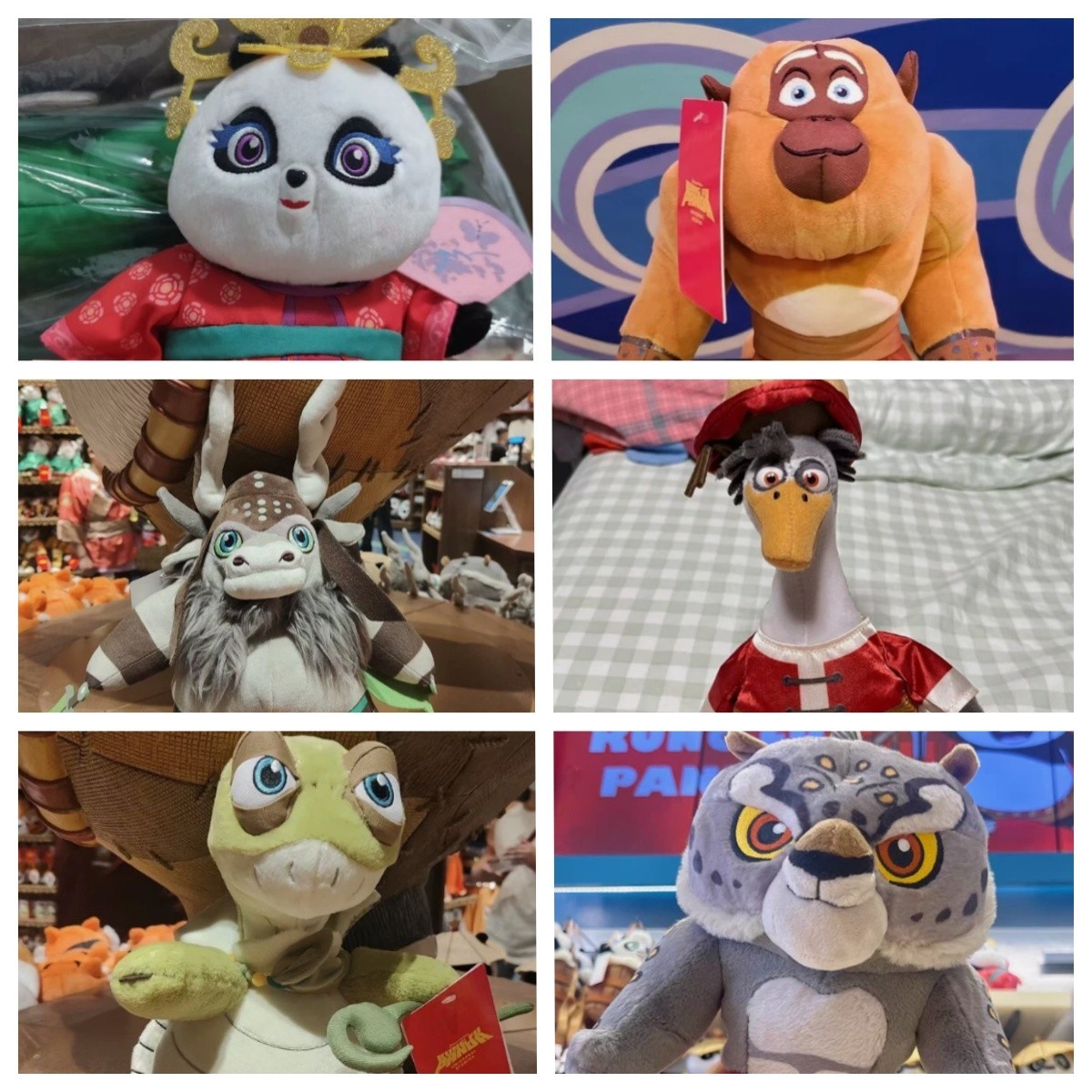 6pcs/set Kung Fu Panda Plush Doll Universal Studios Stuffed Animal Collectible