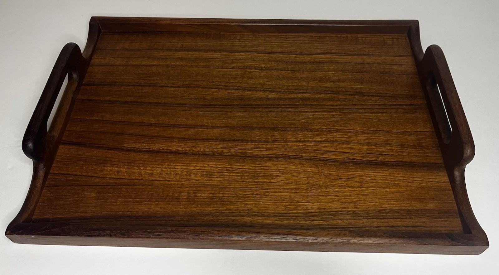 Vintage Kalmar Designs Teak Wood Serving Tray Thailand MCM 16x11 Original Label Vintage Kalmar Designs Teak Wood Serving Tray Thailand MCM 16x11 Original Label