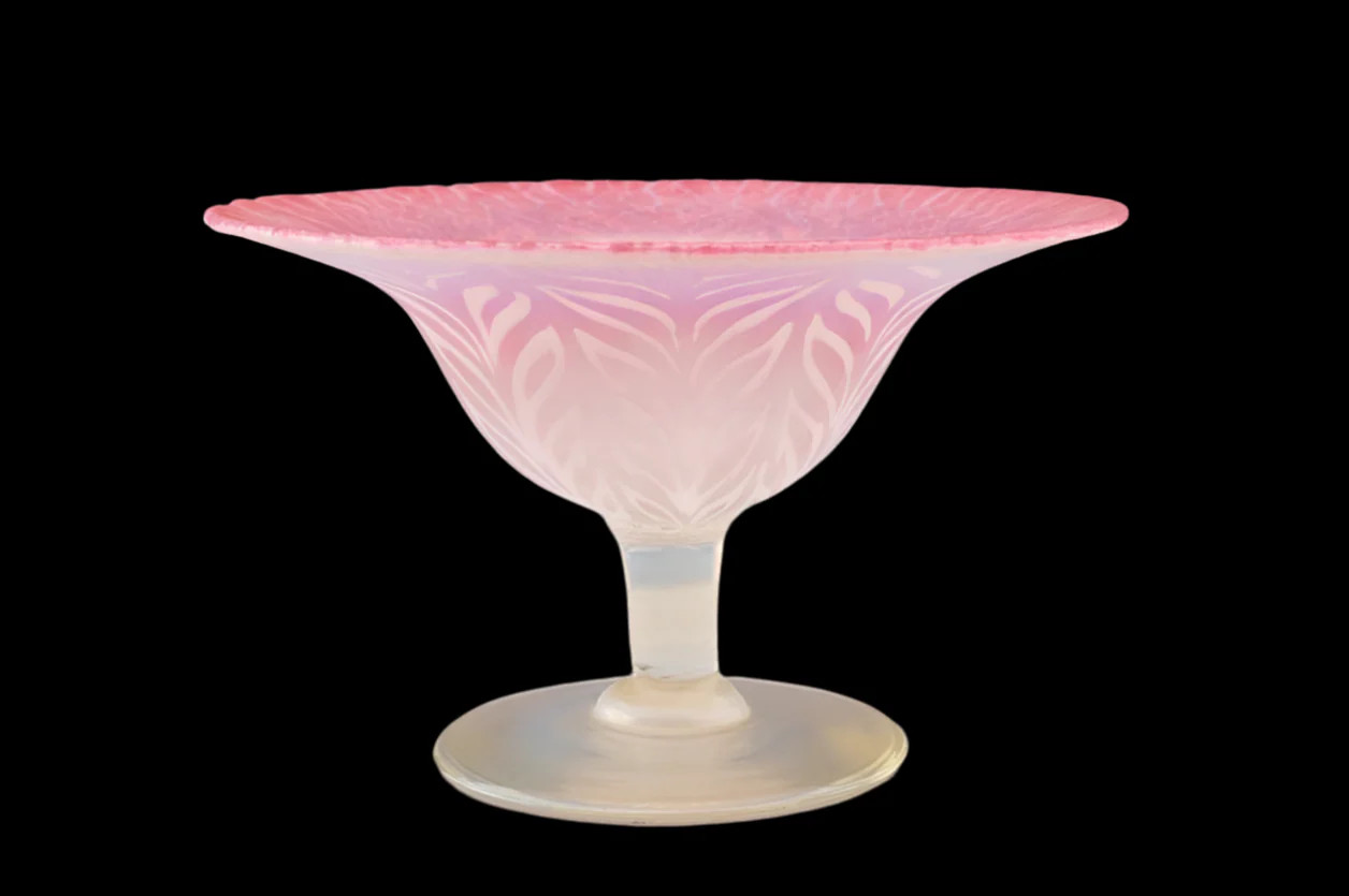 Tiffany Studios Laurel Leaf Pastel Compote