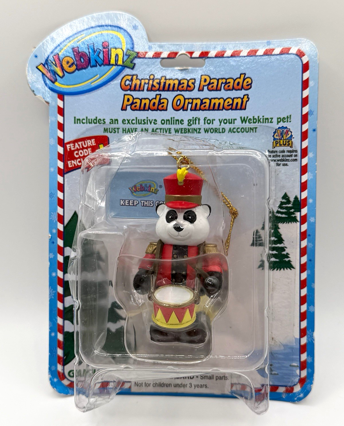 Vintage Webkinz Ganz Christmas Parade Panda Ornament NEW