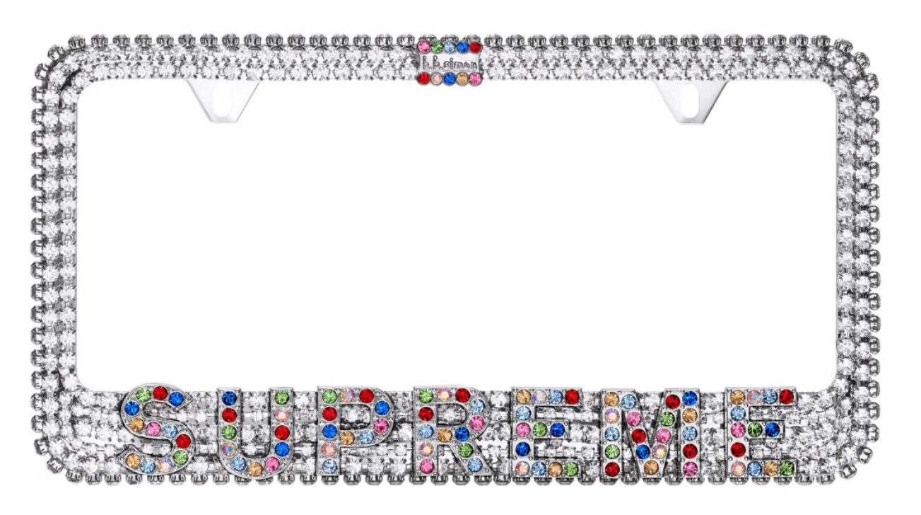 Supreme b.b. simon License Plate Frame - White/Multicolor