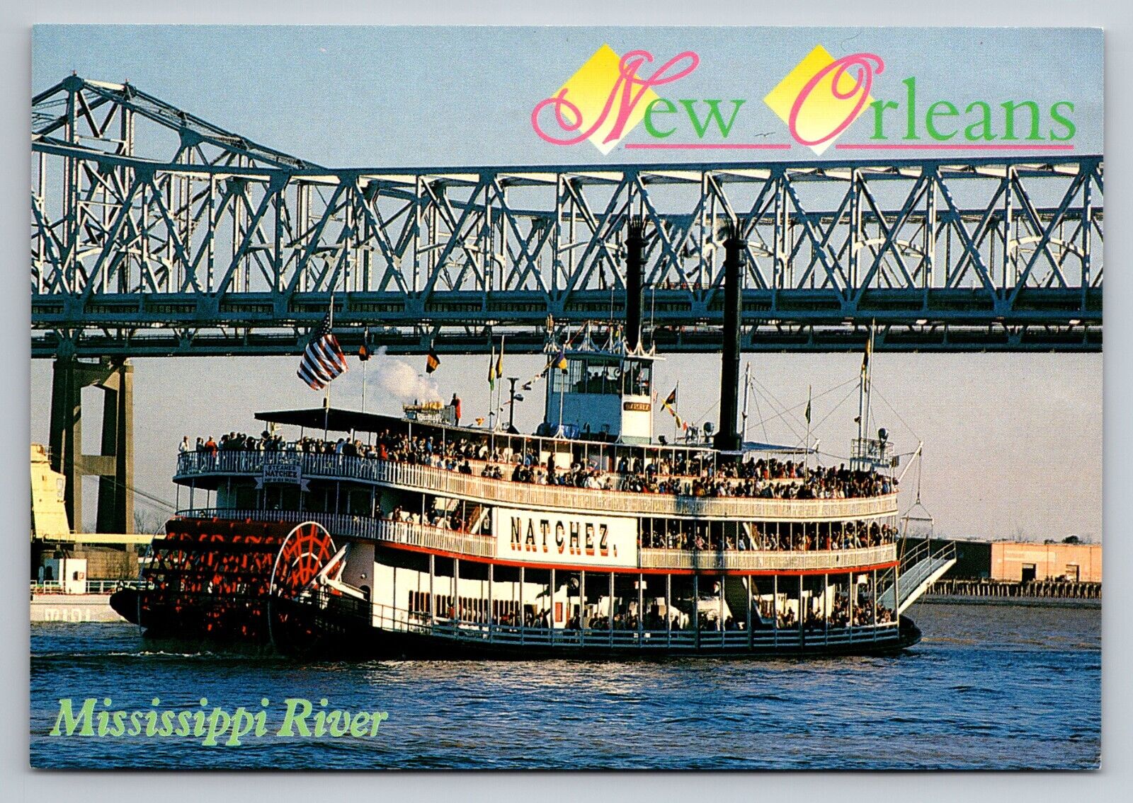 Natchez On Mississippi River New Orleans Louisiana Vintage Unposted Postcard