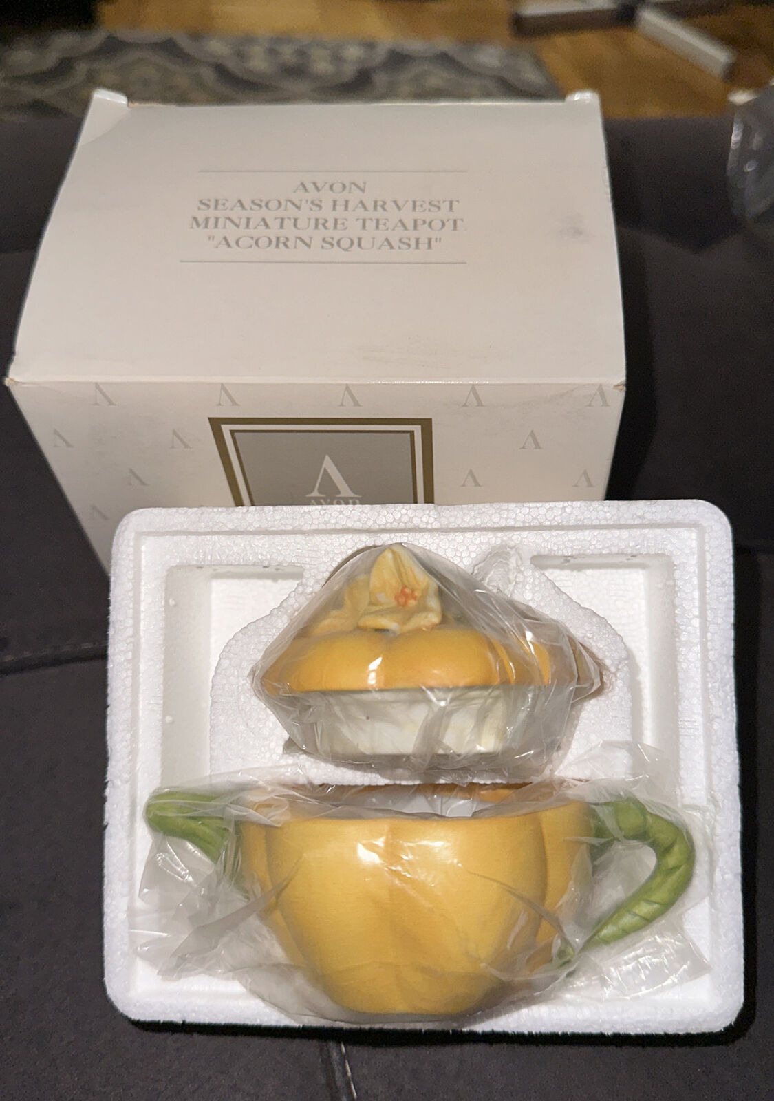 Avon Seasons Harvest Miniature Teapot Acorn Squash