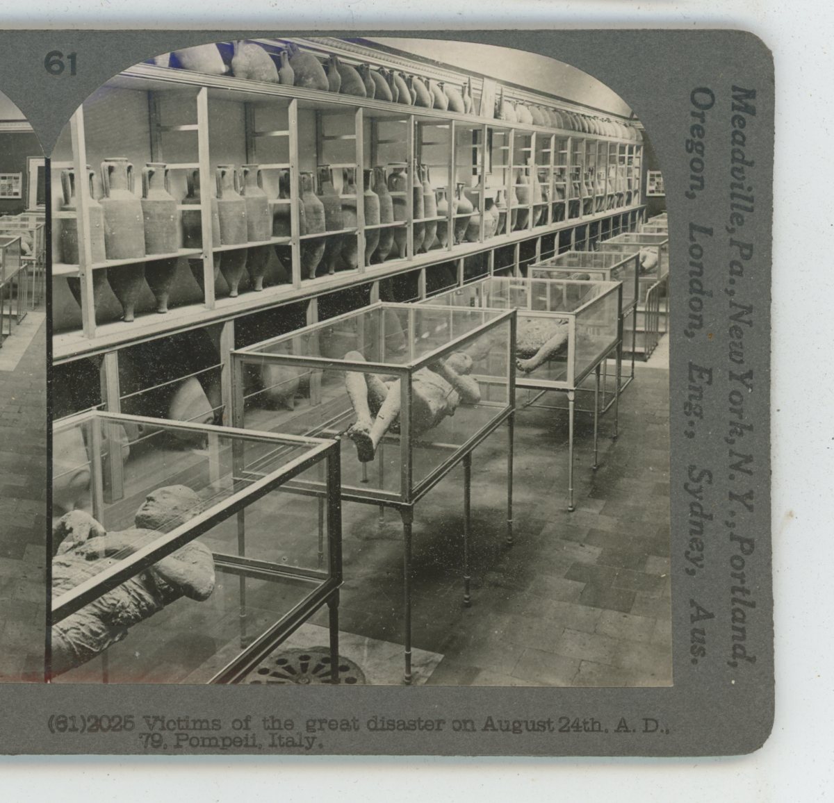 Bodies of Victims Pompeii Italy Keystone Stereoview