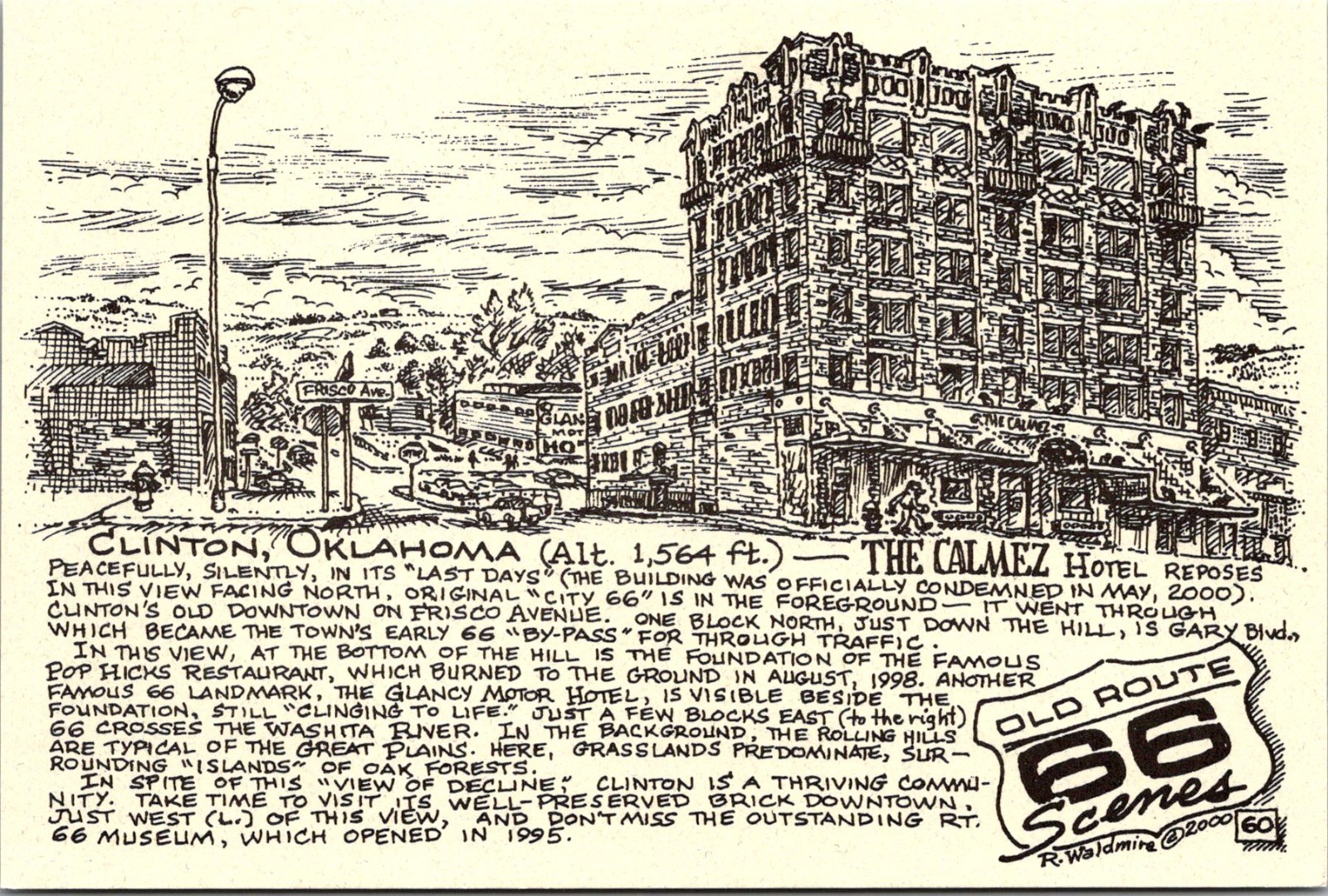 The Calmez Hotel in Clinton OK Vintage Postcard TP12-16