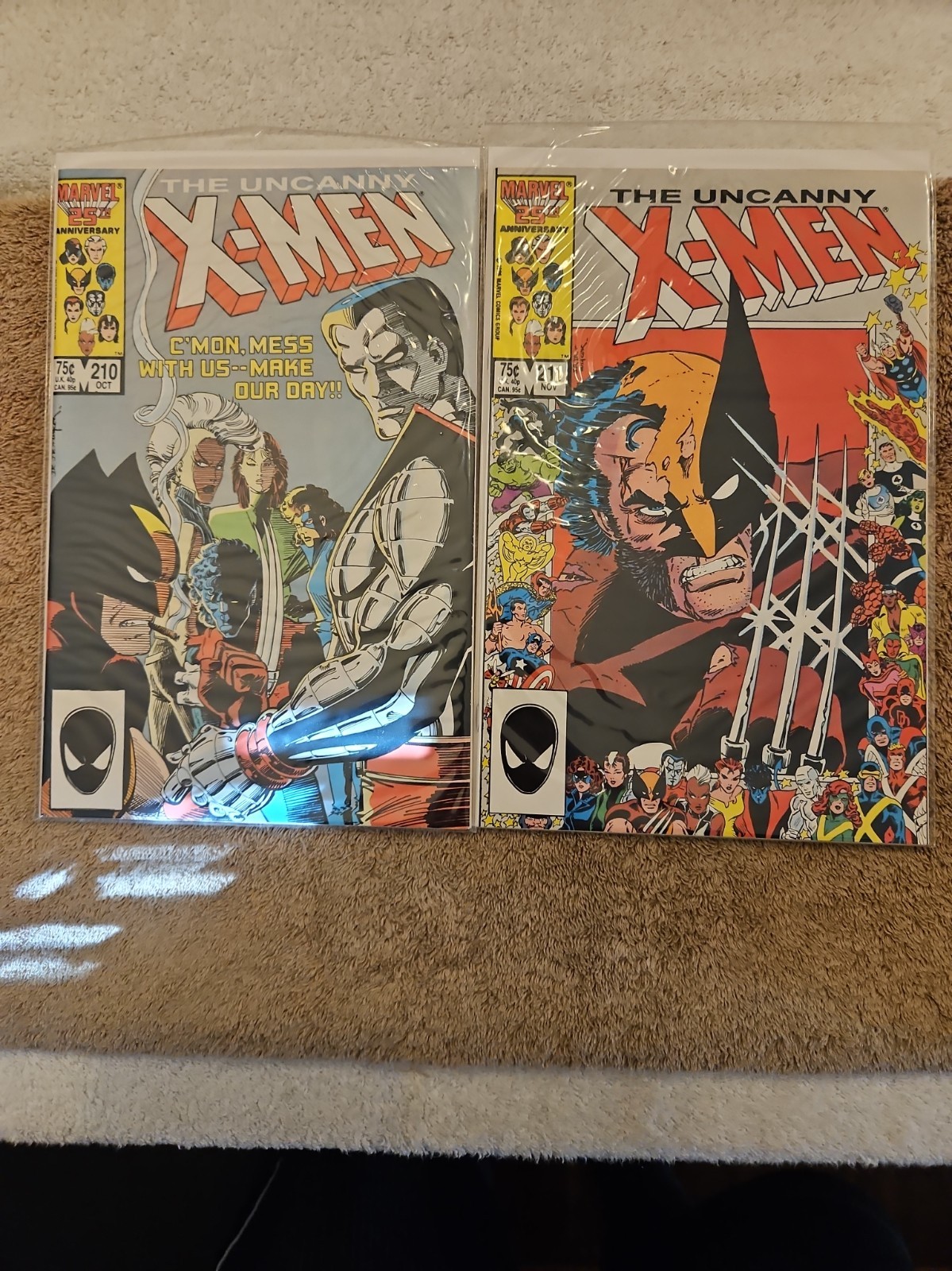 The Uncanny X-Men Lot Of 4 Comics From #210-213 (Marvel Comics)