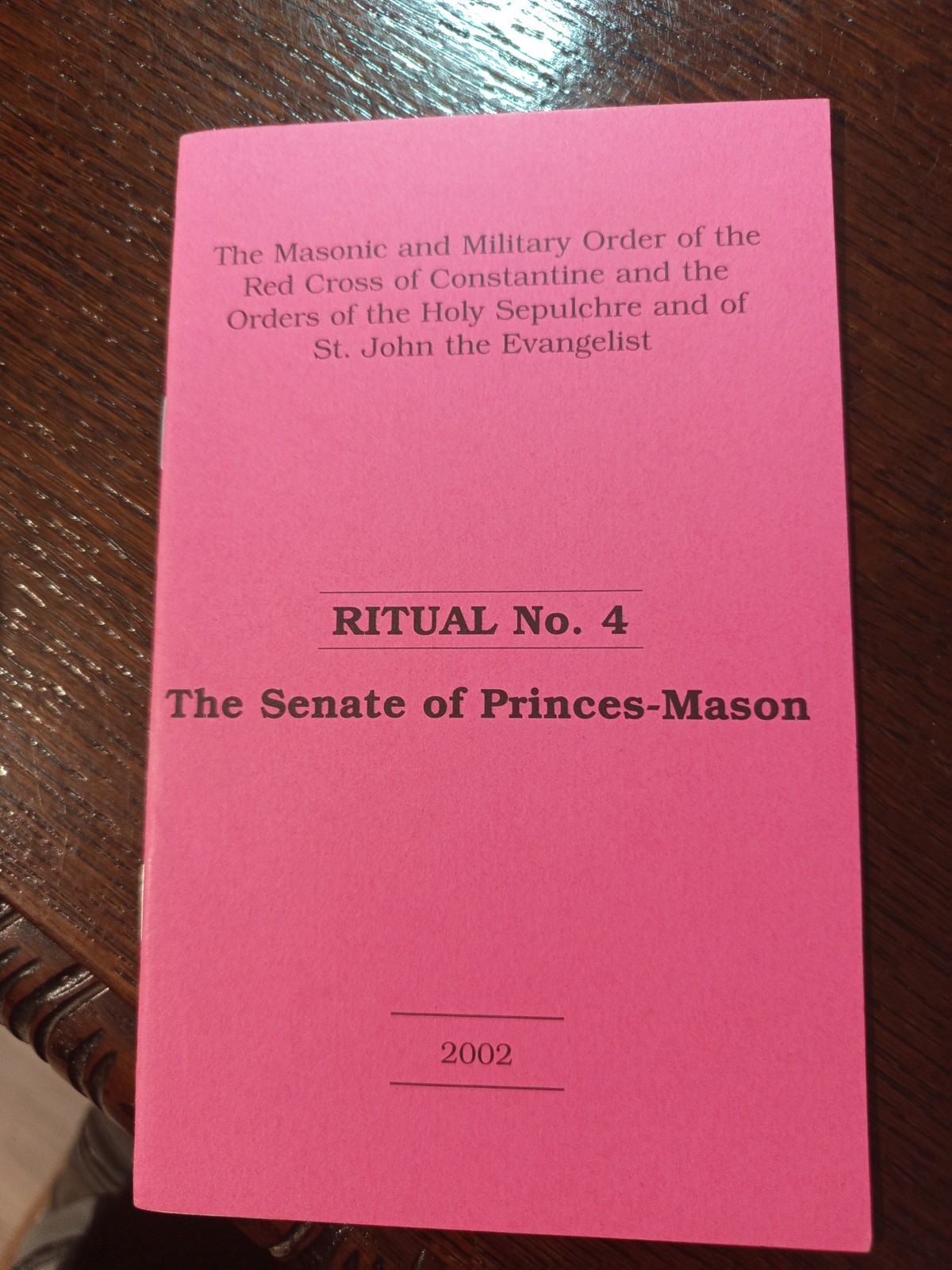 Ritual No. 4 The Senate of Princes-Mason  Freemasonry masonic/459