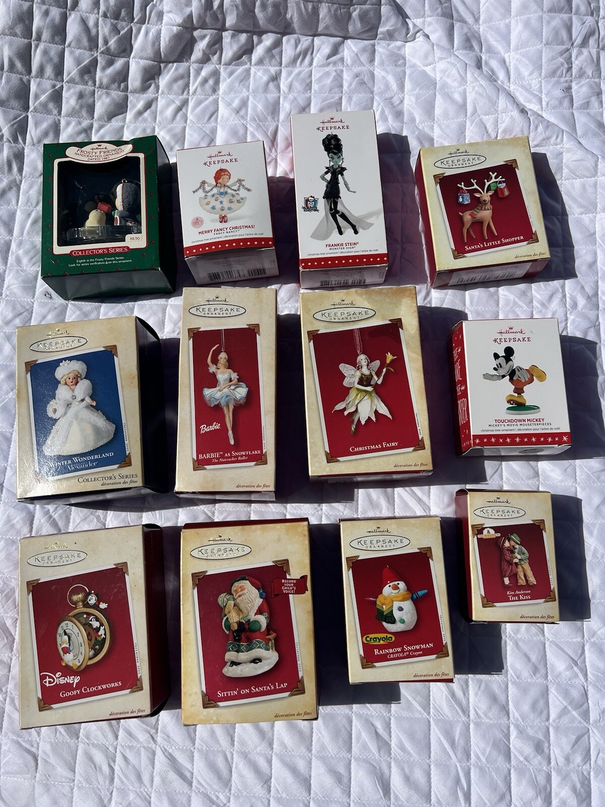 12 Piece Hallmark Keepsake Christmas Ornaments Set Disney Monster High Mickey