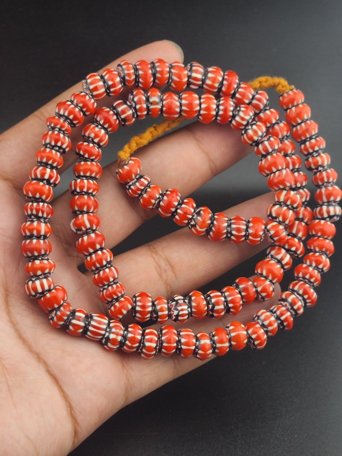 Vintage Venetian Style Chevron Beads 9mm Beautiful String Vintage Venetian Style Chevron Beads 9mm Beautiful String