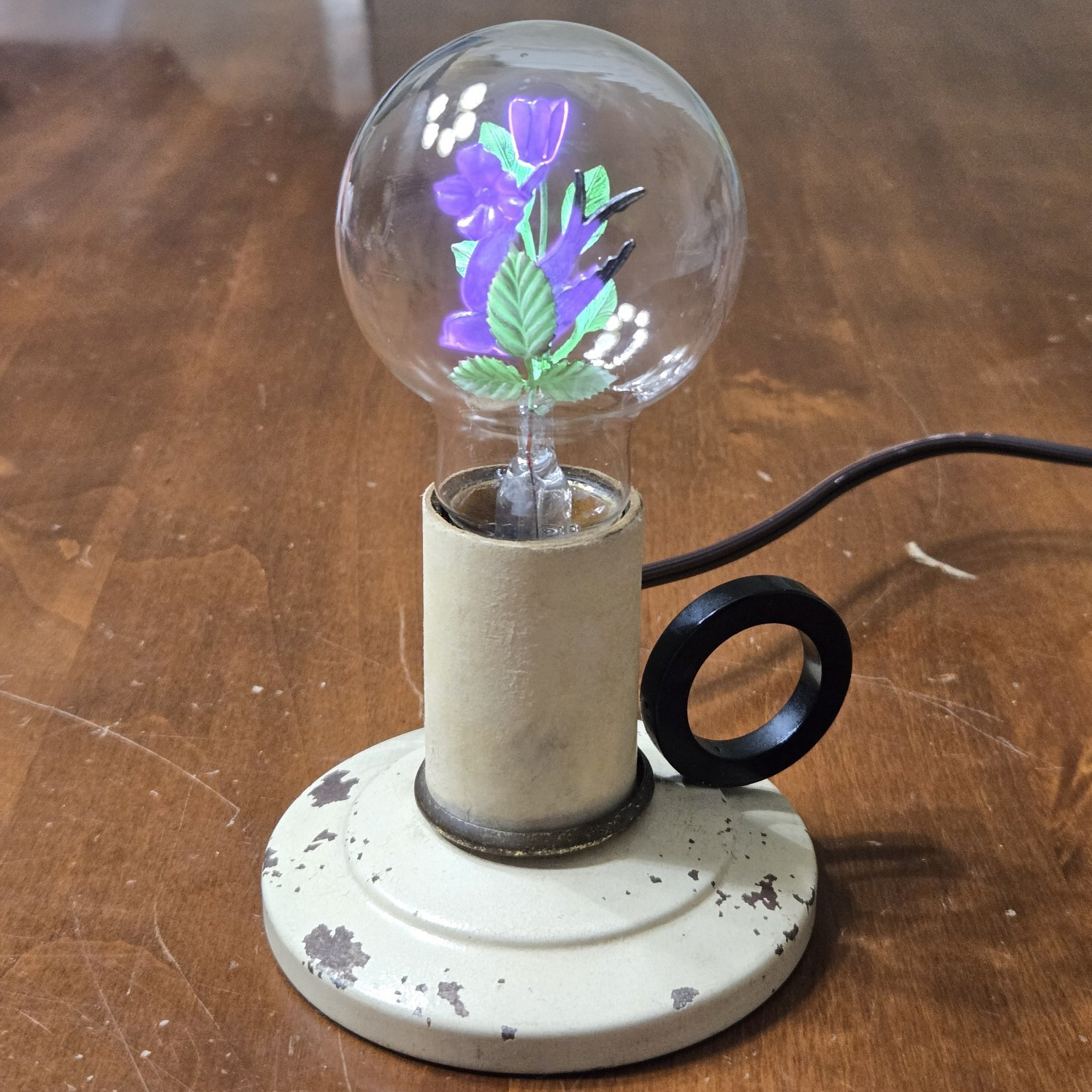Vtg Aerolux Figural Neon Bulb Swallow Bird Flower Original Green Purple w/Base Vtg Aerolux Figural Neon Bulb Swallow Bird Flower Original Green Purple w/Base