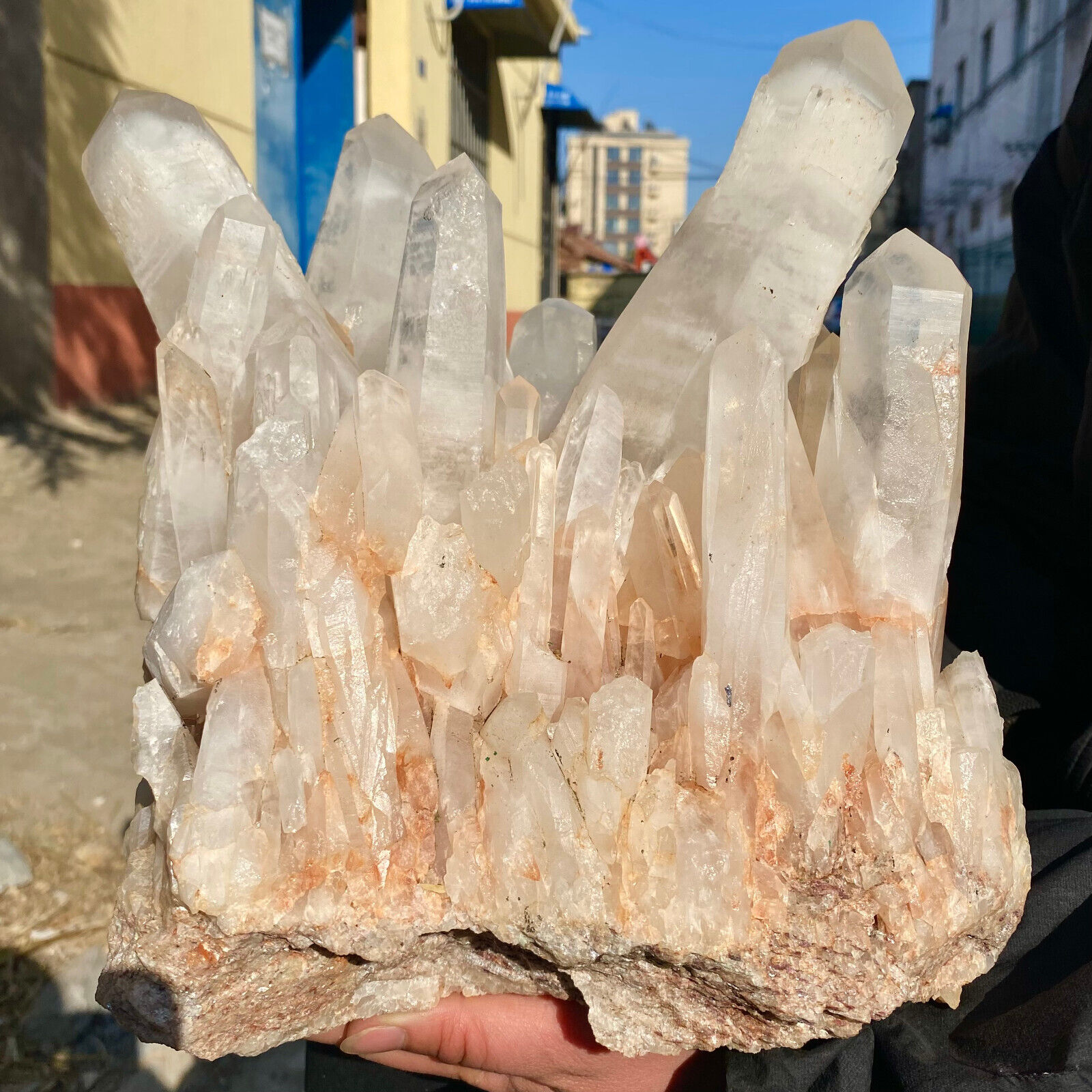 18LB Natural white Crystal Himalayan quartz cluster /mineralsls Specimen
