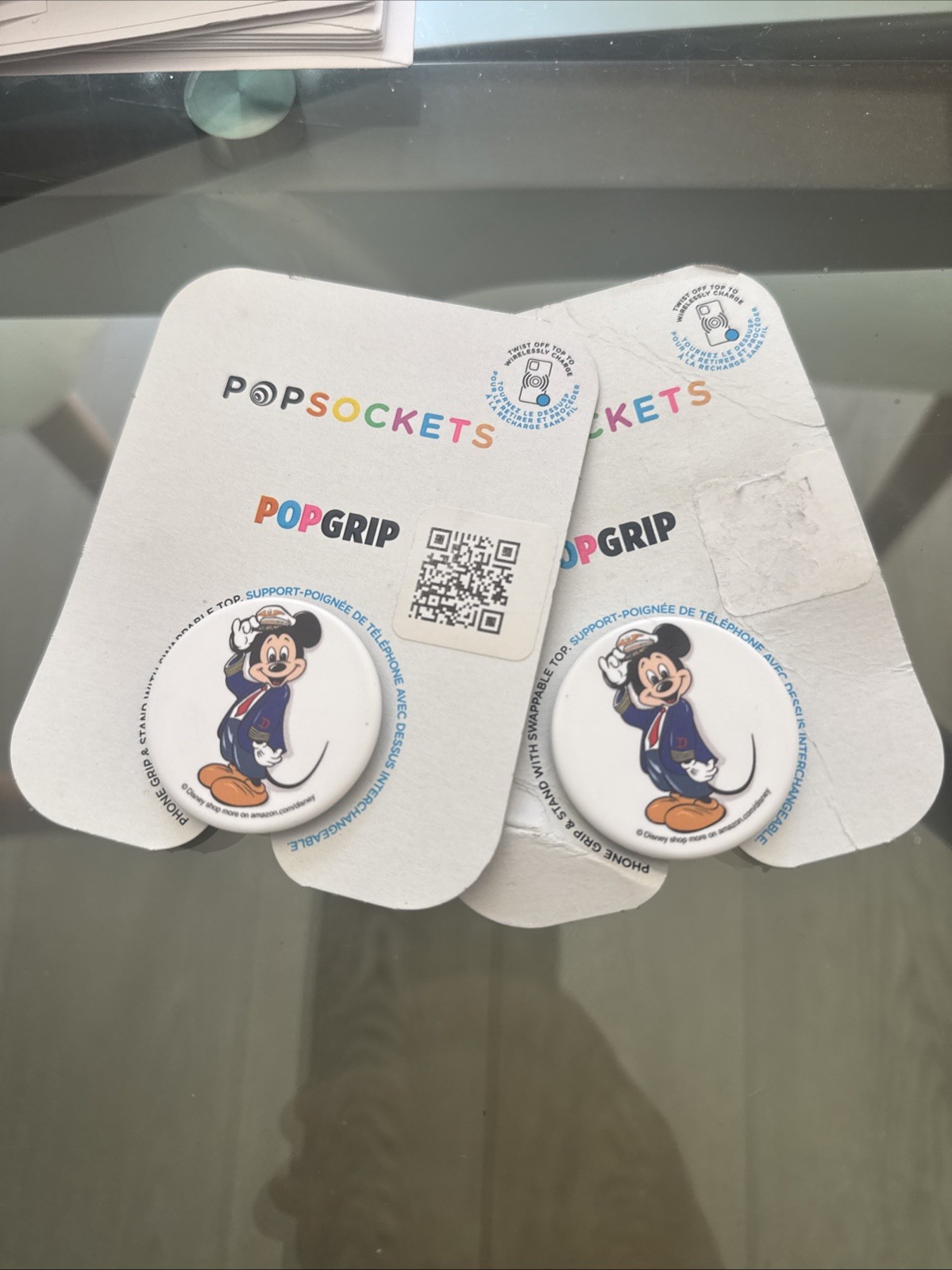(2) Disney D23 Expo Exclusive PopSockets PopGrip Mickey Mouse Pilot - NEW