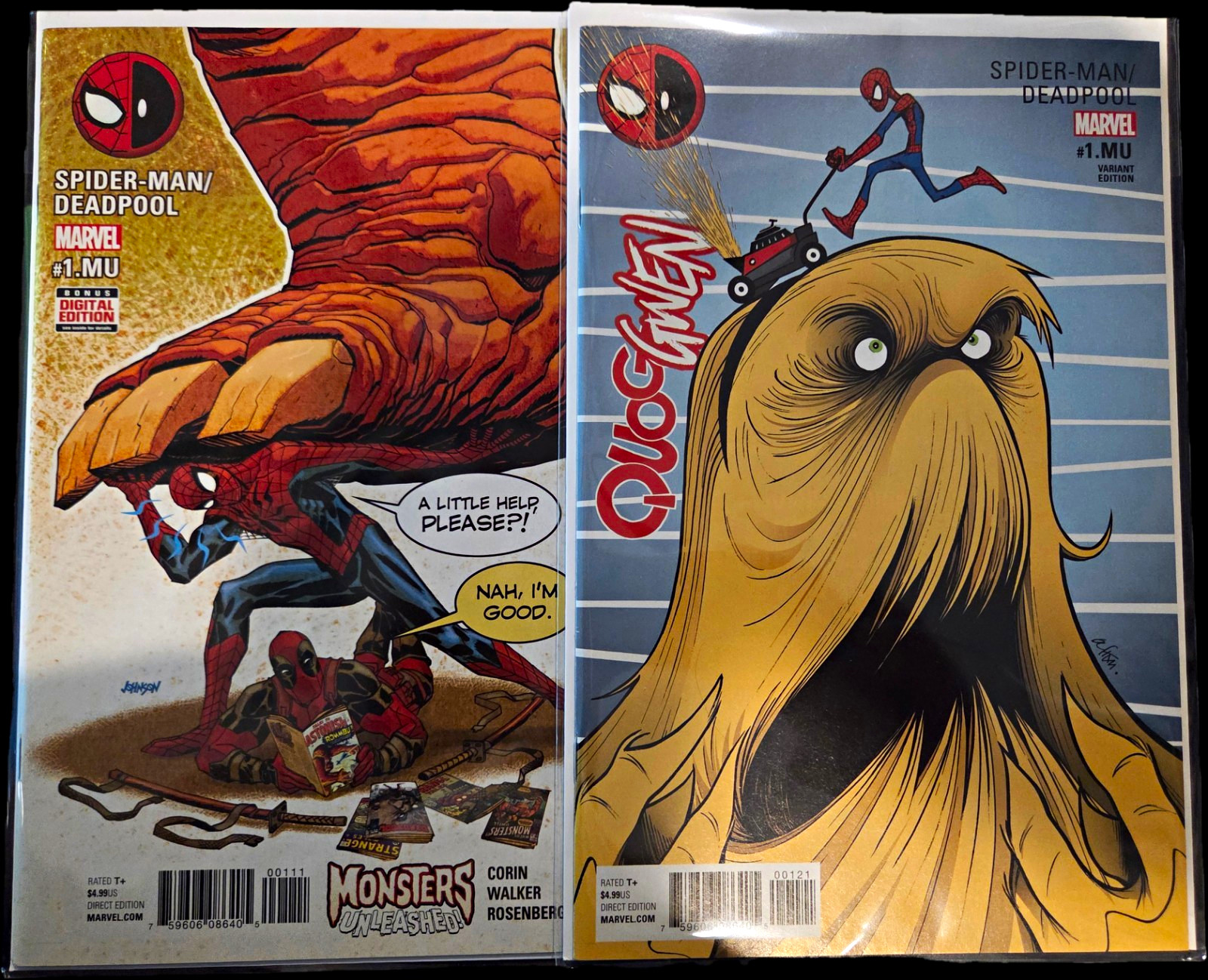 Marvel Spider-Man/Deadpool #1.MU Variant Cover Comic Lot of 2