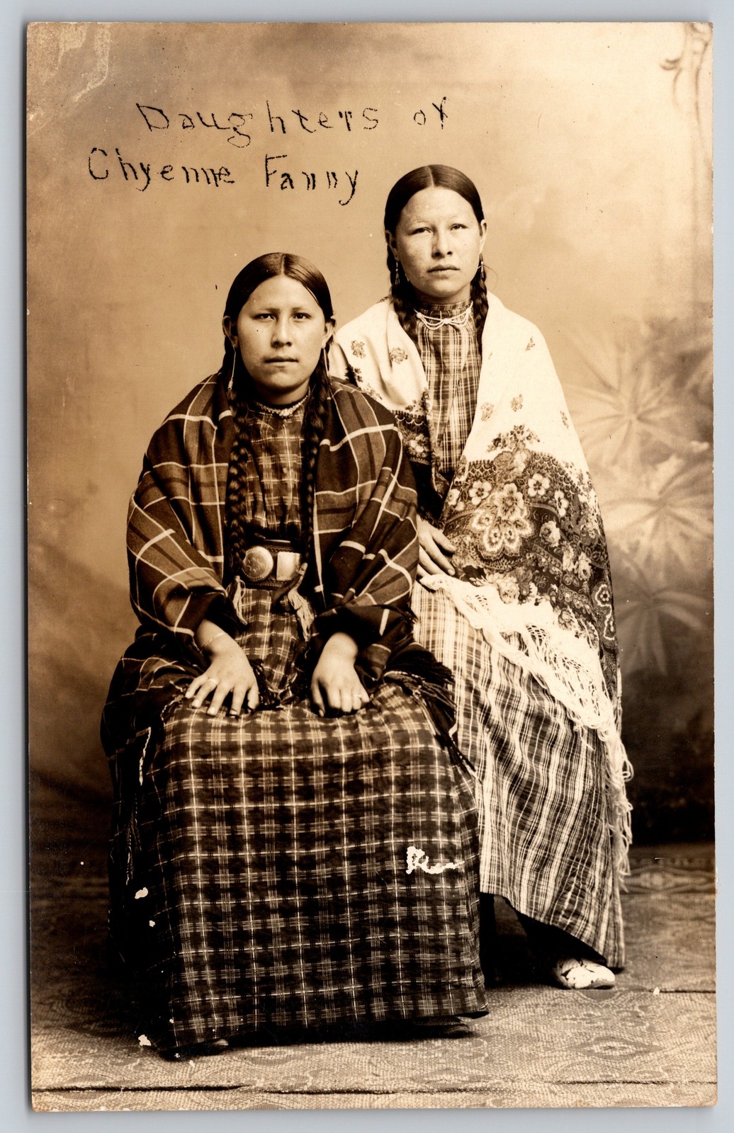 RPPC Photo Postcard Cheyenne Fanny Belles Native American Indians 1900s